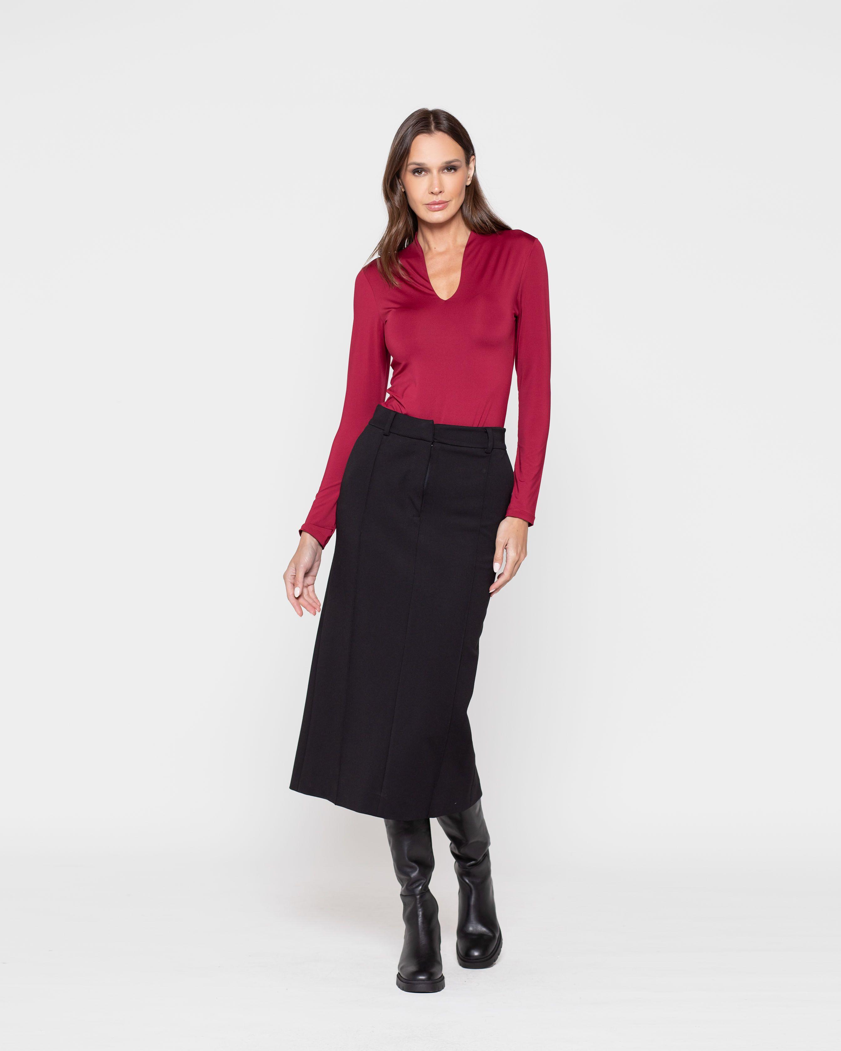 Falda Mujer Magnolia Negro Ludovica-0