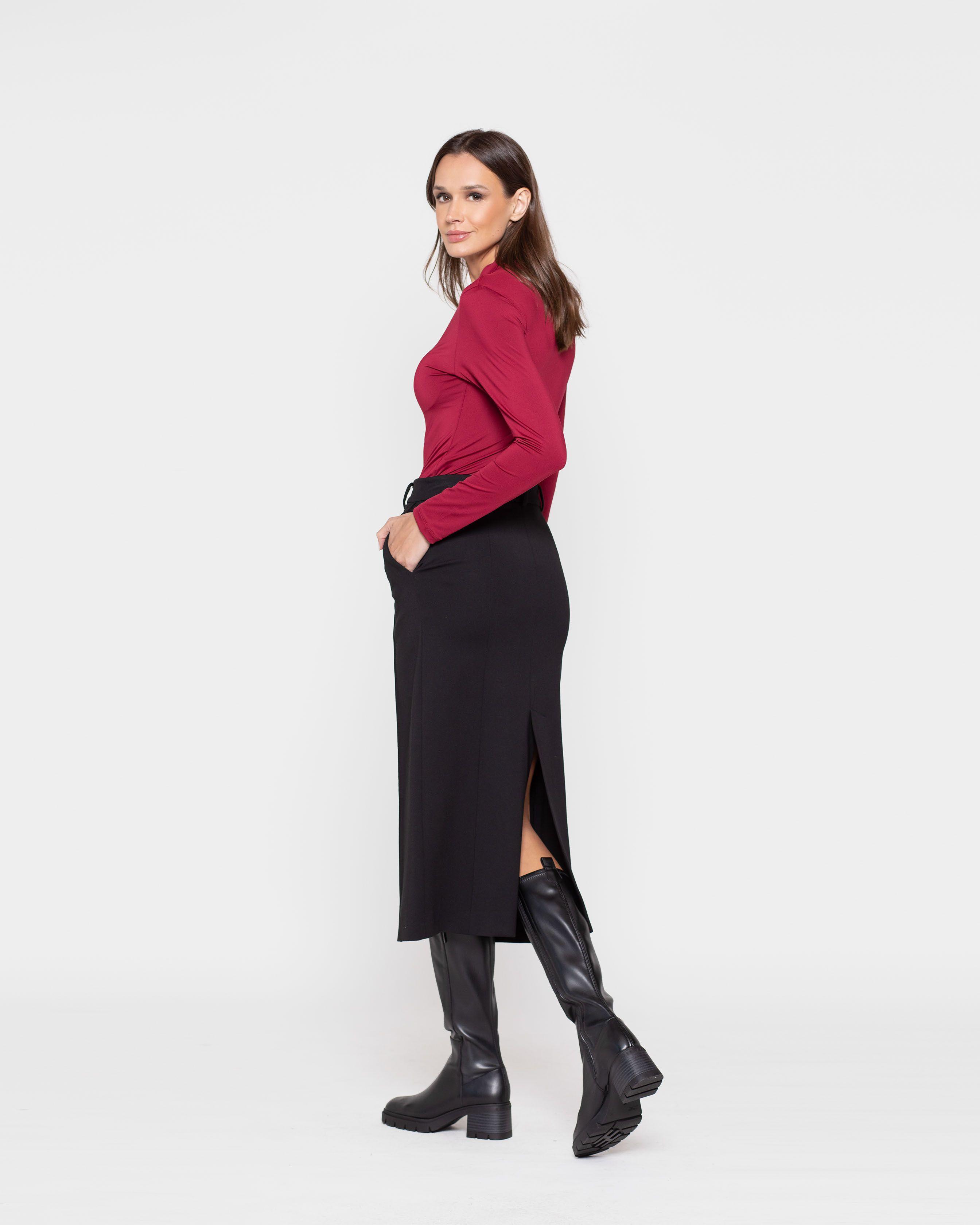 Falda Mujer Magnolia Negro Ludovica-2