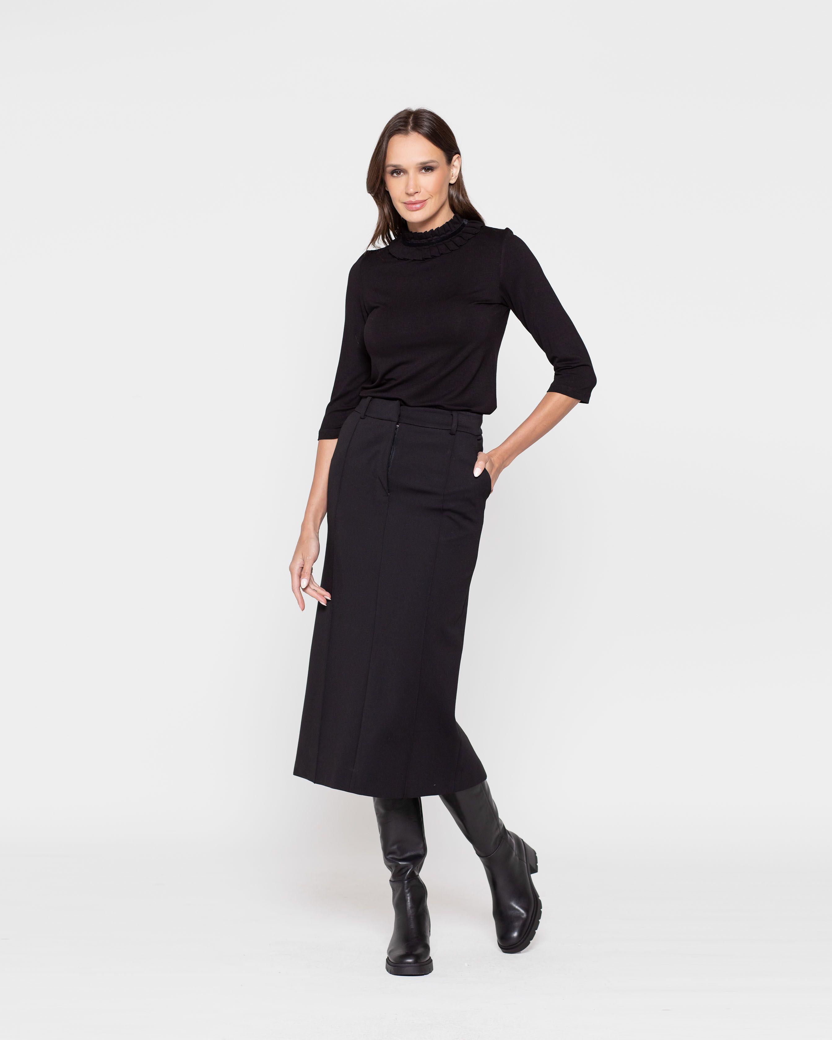 Polera Mujer Begoña Negro Ludovica-0