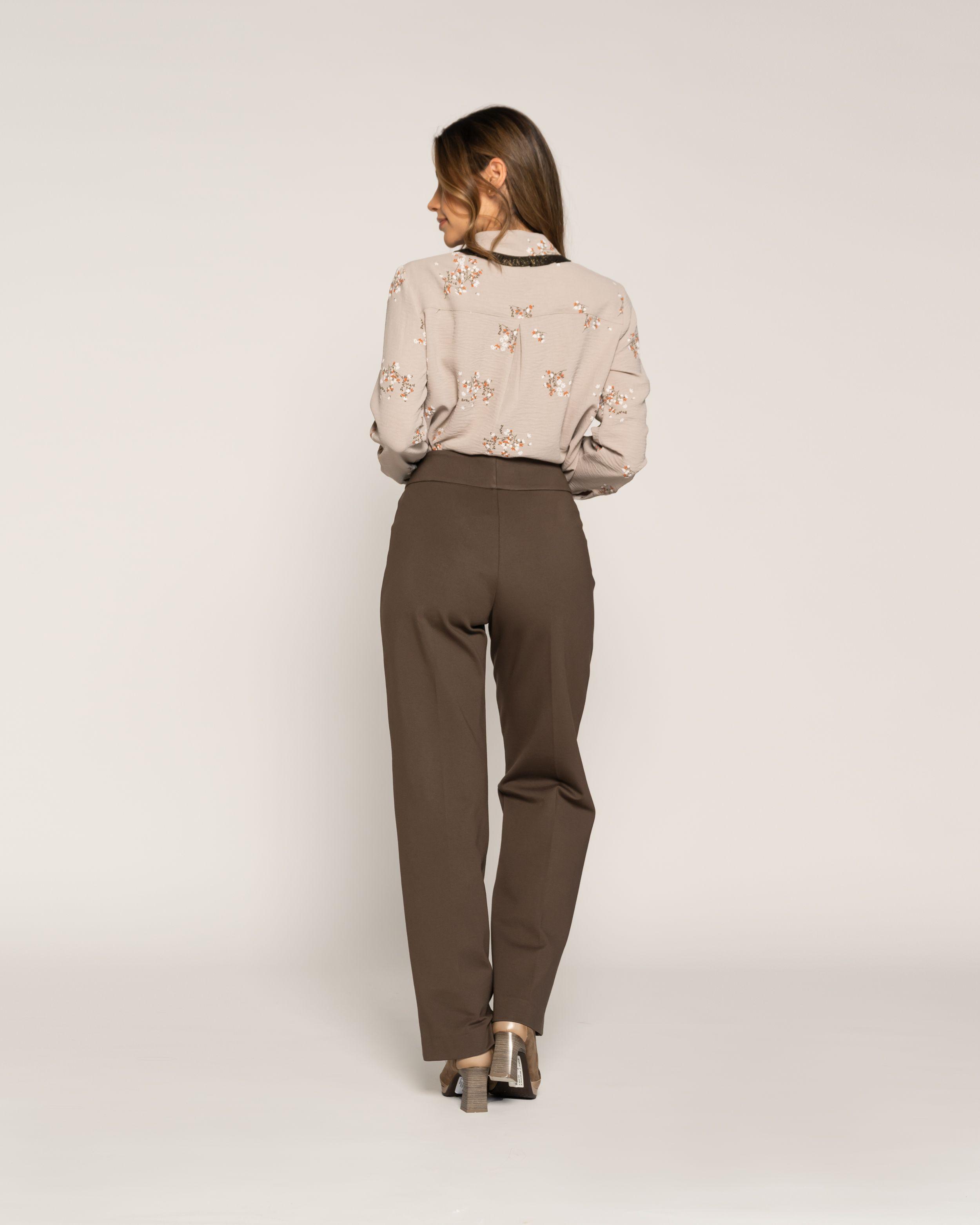 Blusa Bianca Beige Fluida Cuello V Manga Larga Ludovica-2