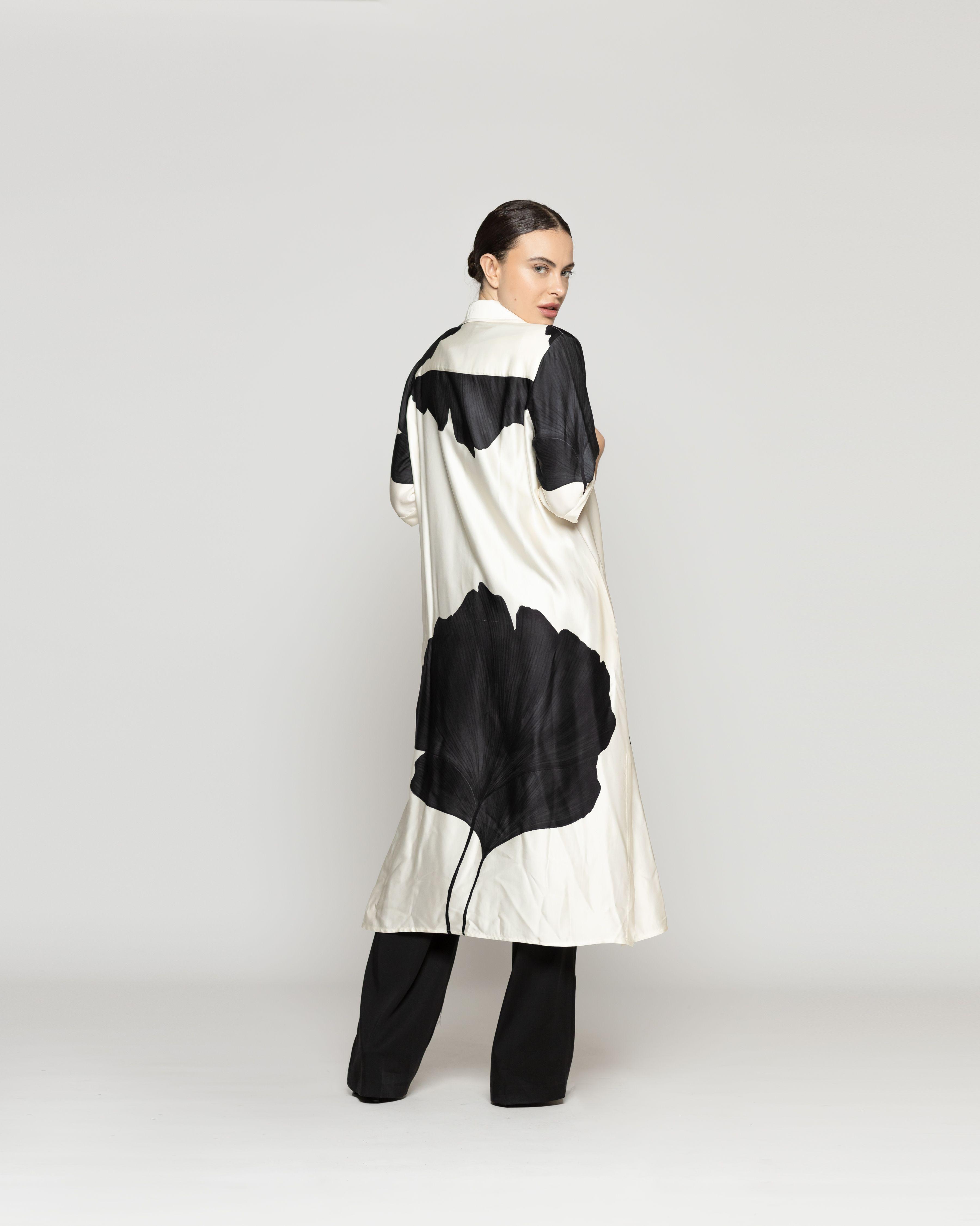 Spolverino Mujer Dalia Estampado Floral Maxi Lineatre-3