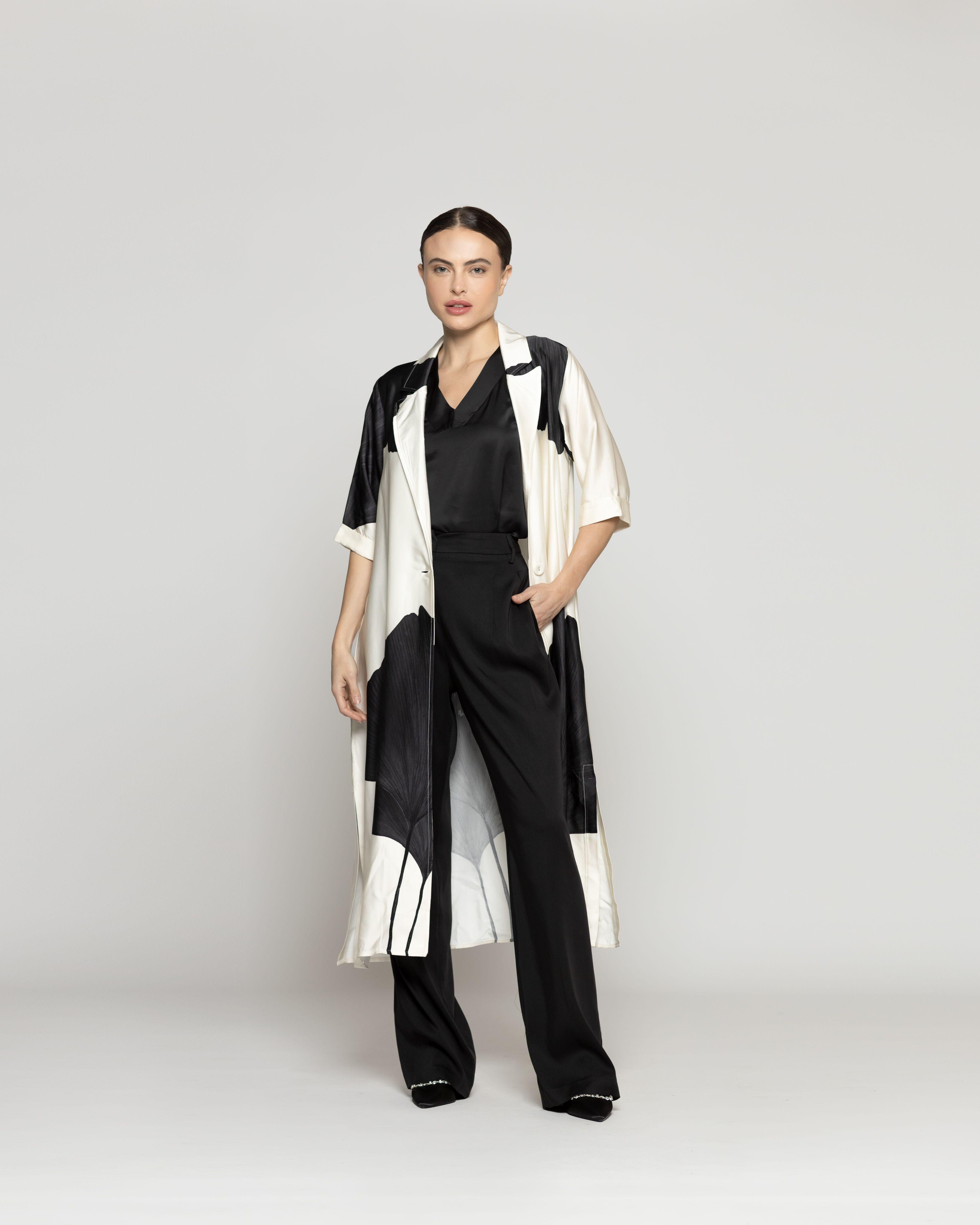 Spolverino Mujer Dalia Estampado Floral Maxi Lineatre-4