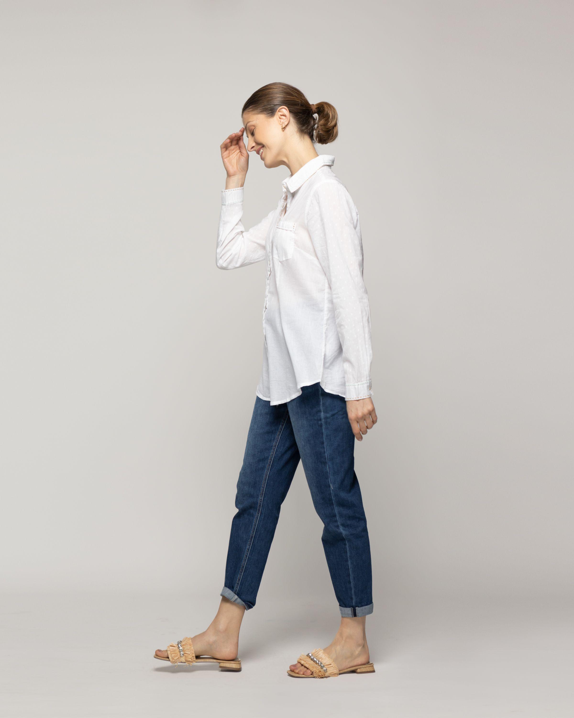 Blusa Mujer Brisela Camisera Blanca Lineatre-3