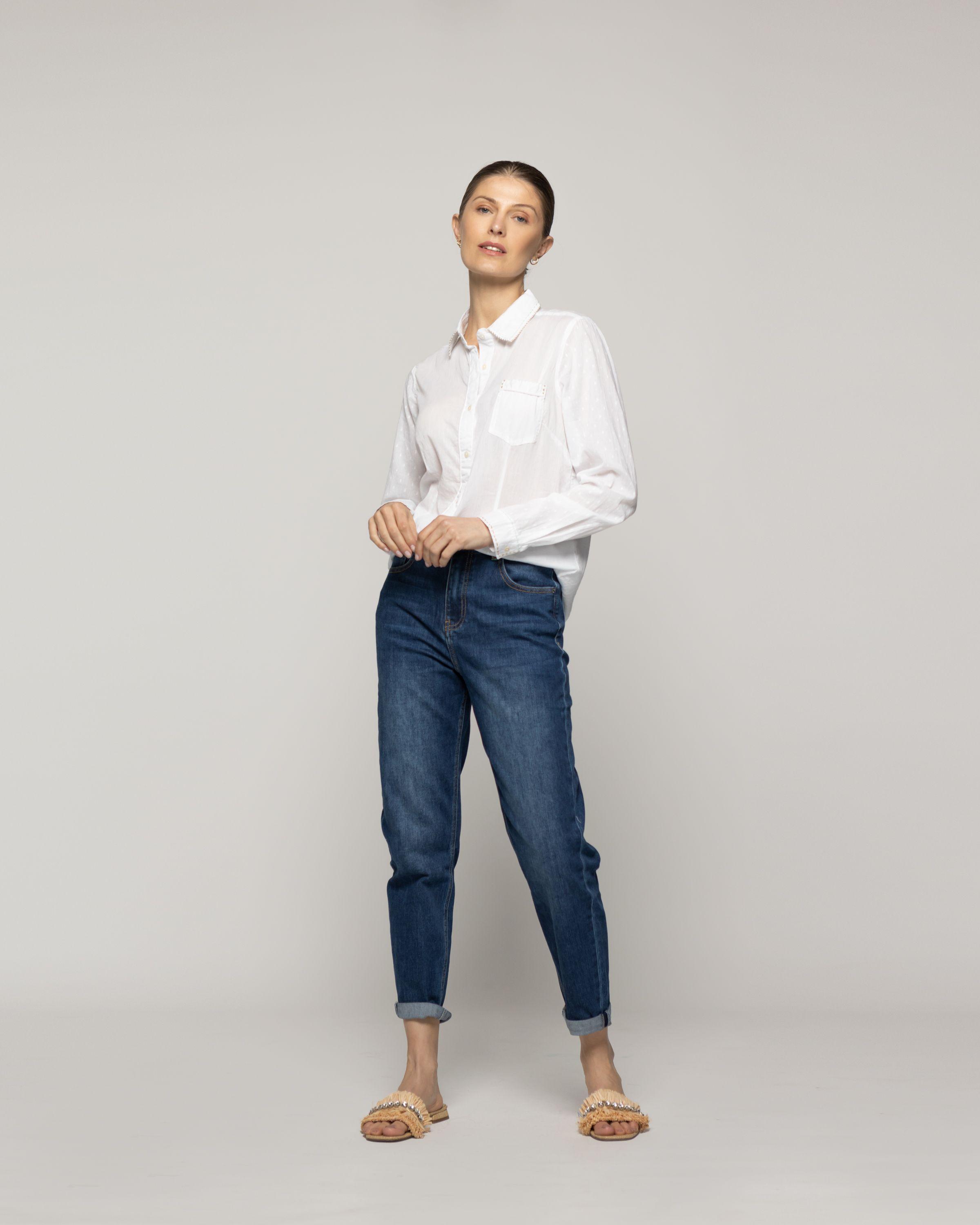Blusa Mujer Brisela Camisera Blanca Lineatre-4