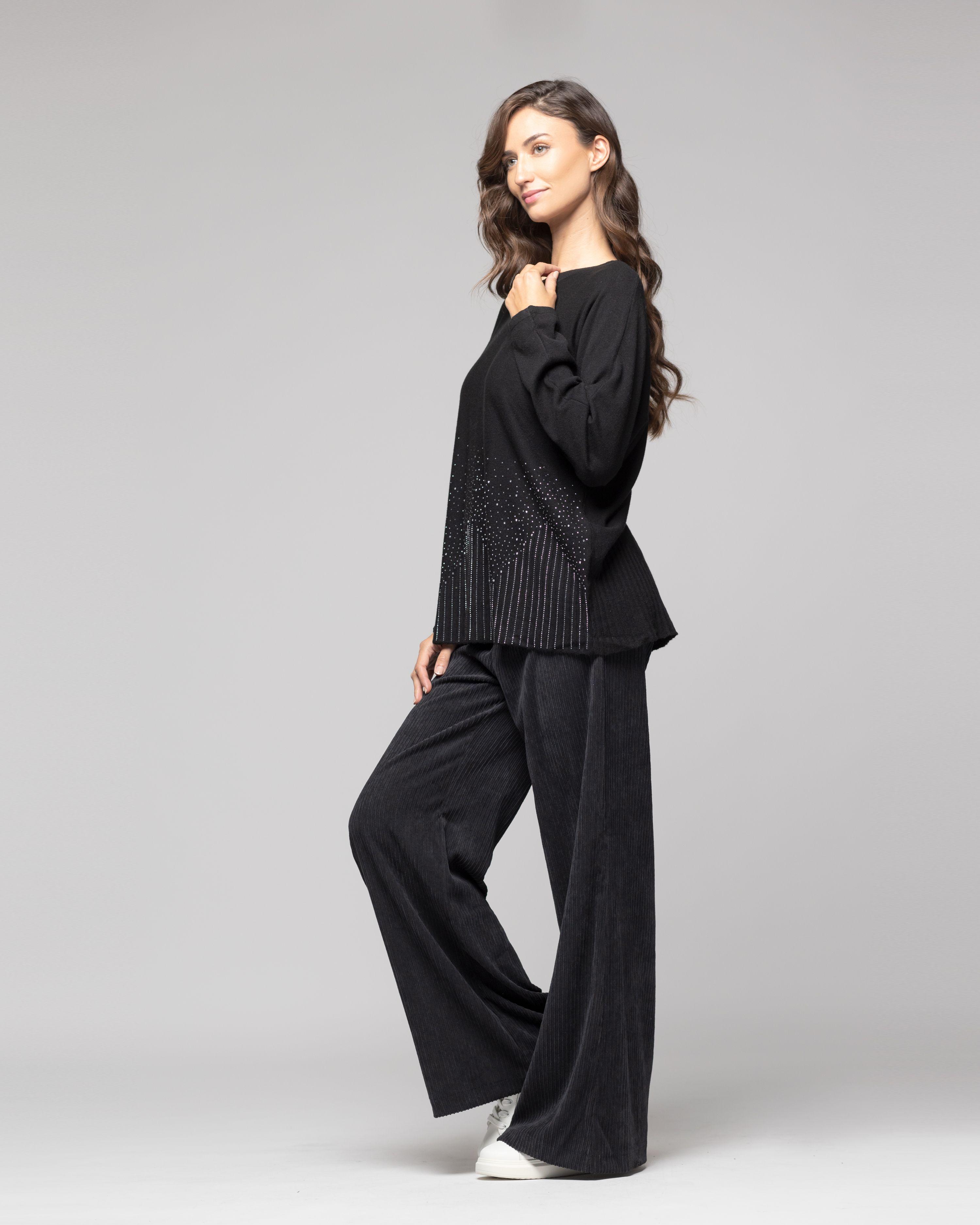 Sweater Mujer Victoria Negro Lineatre-1
