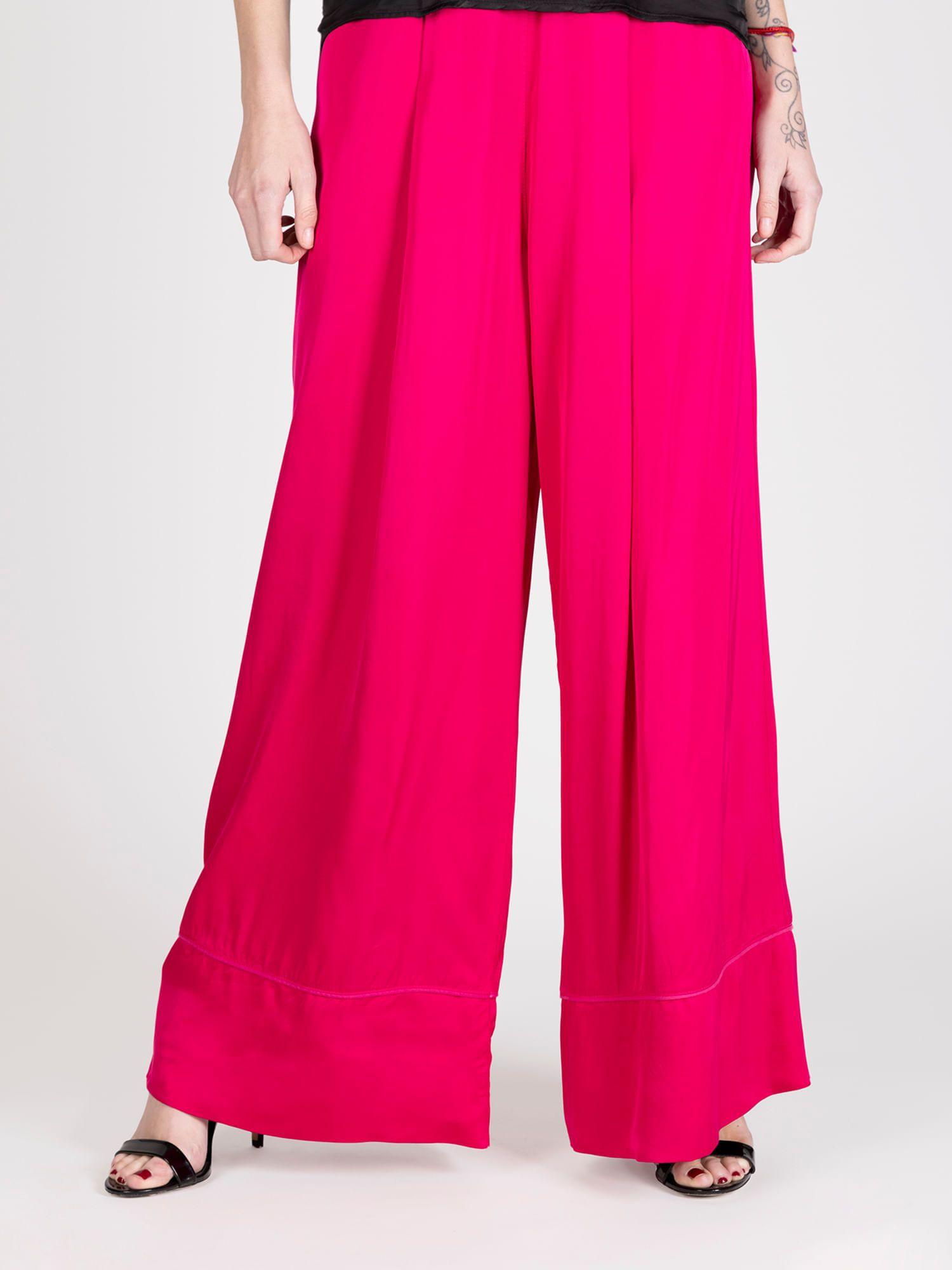 Pantalon palazzo fucsia lineatre-3