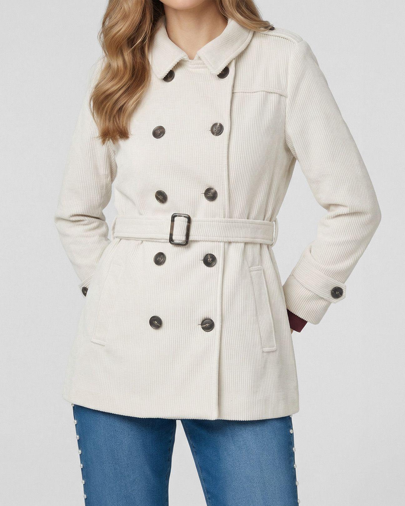 Chaqueta Mujer Elena Regular Cuello En. V Solapa Manga Suelta Crudo Lineatre-2