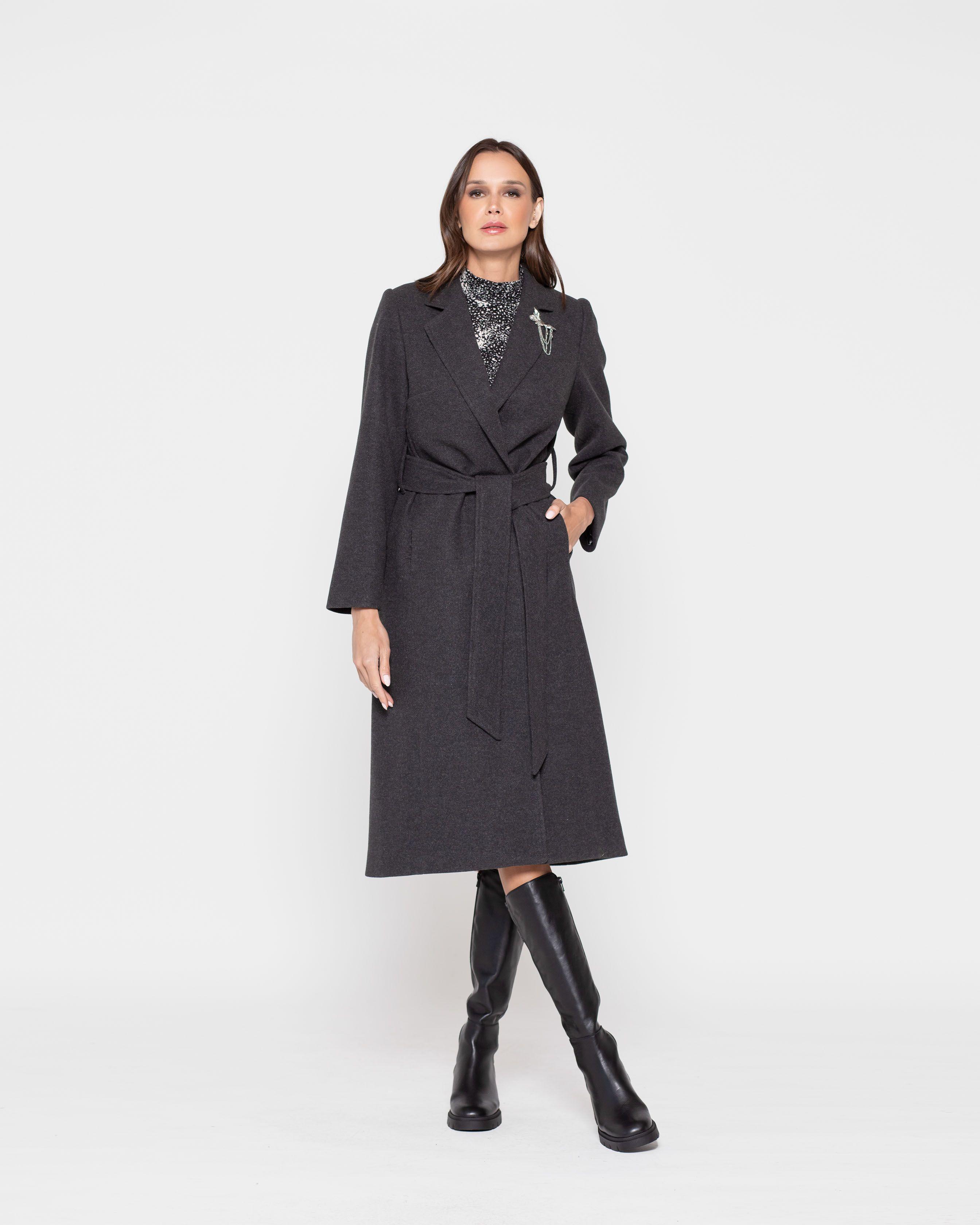 Abrigo Mujer Amapola Gris Oscuro Ludovica-0
