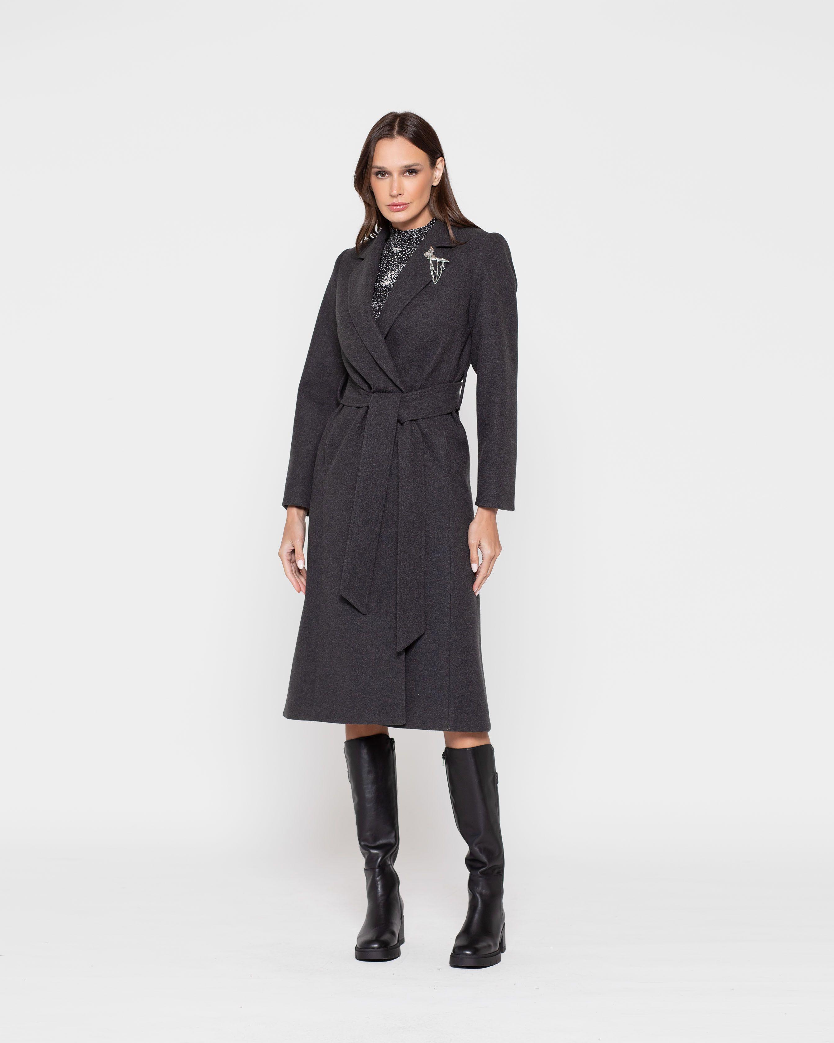 Abrigo Mujer Amapola Gris Oscuro Ludovica-1