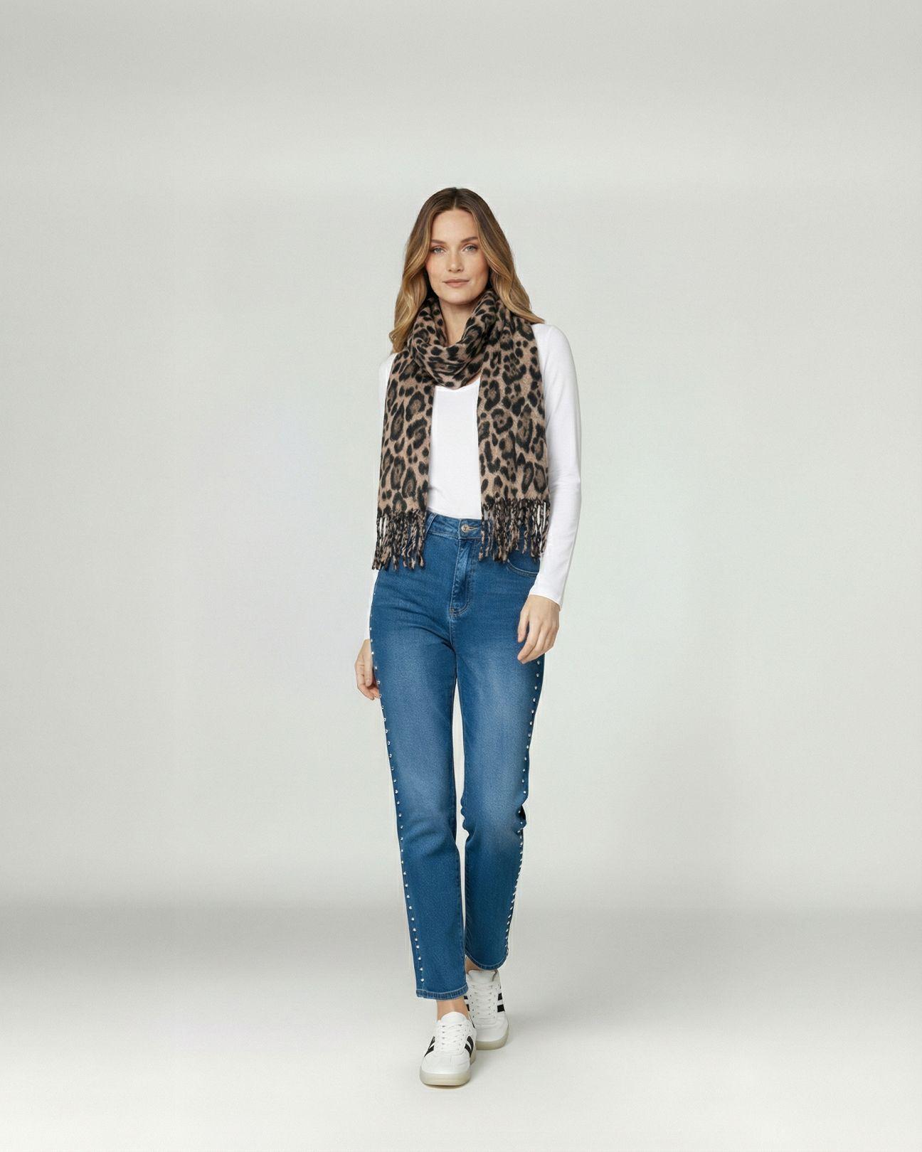 Echarpe Mujer Muriel Taupe Lineatre-3