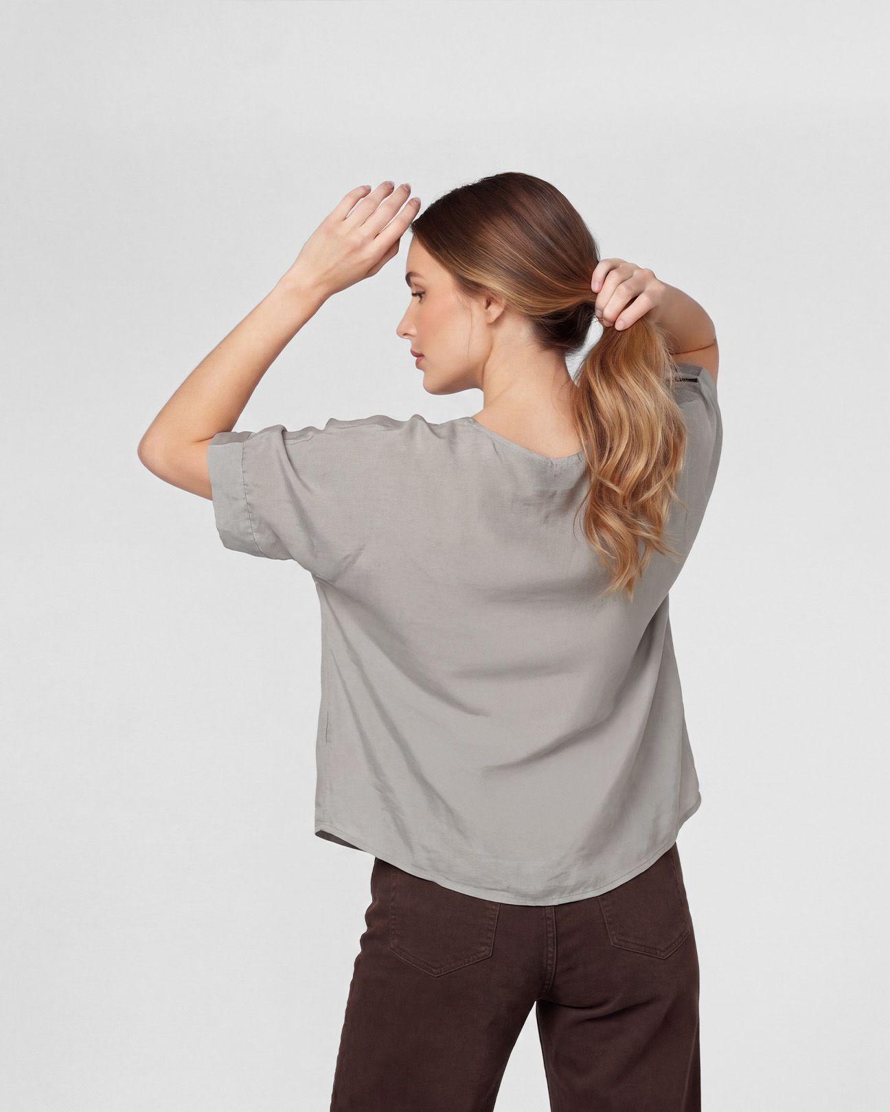 Blusa Mujer Relaxed fit Fango Lineatre-1
