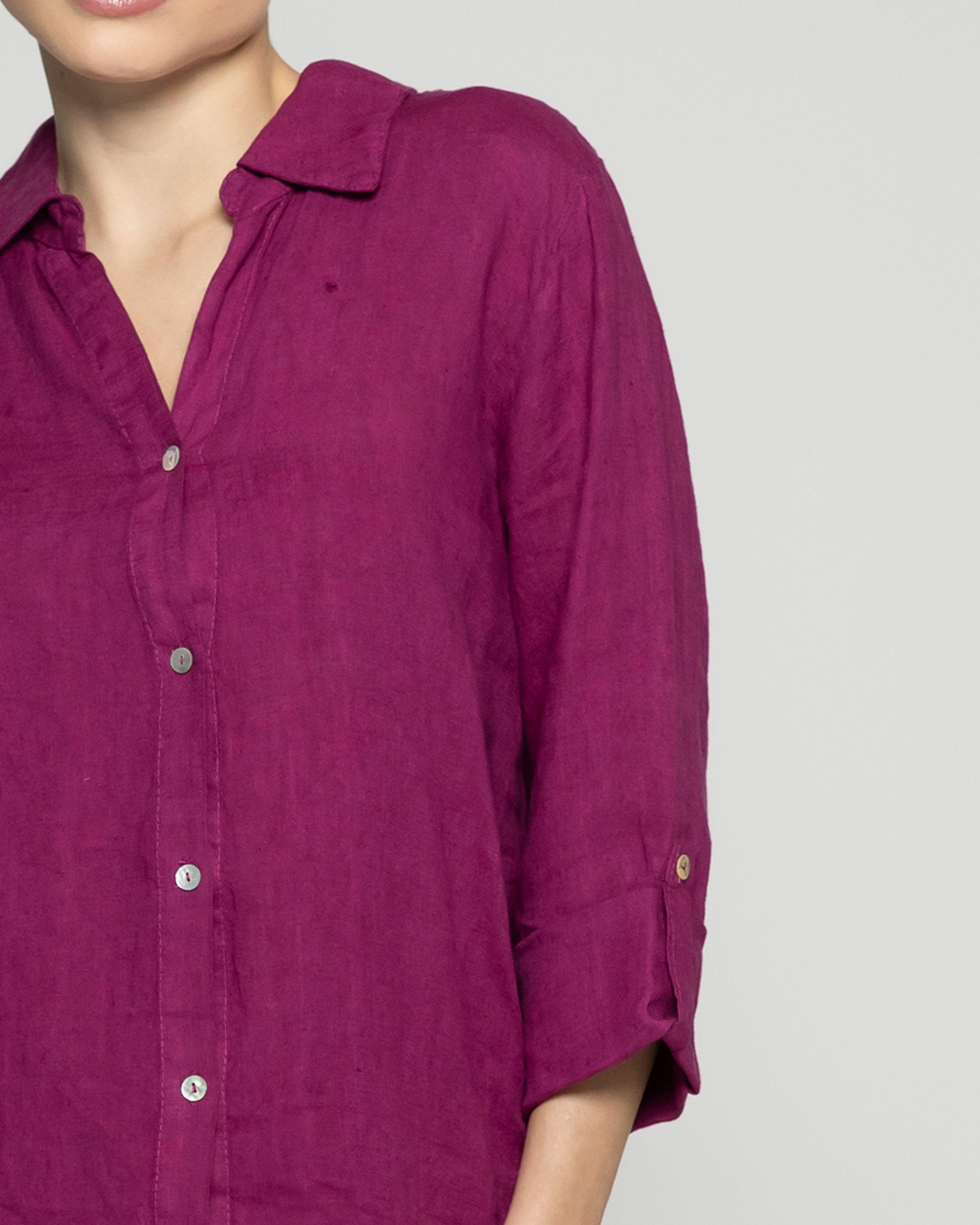 Blusa Mujer Belén Lino Manga Larga Amarena Lineatre-2