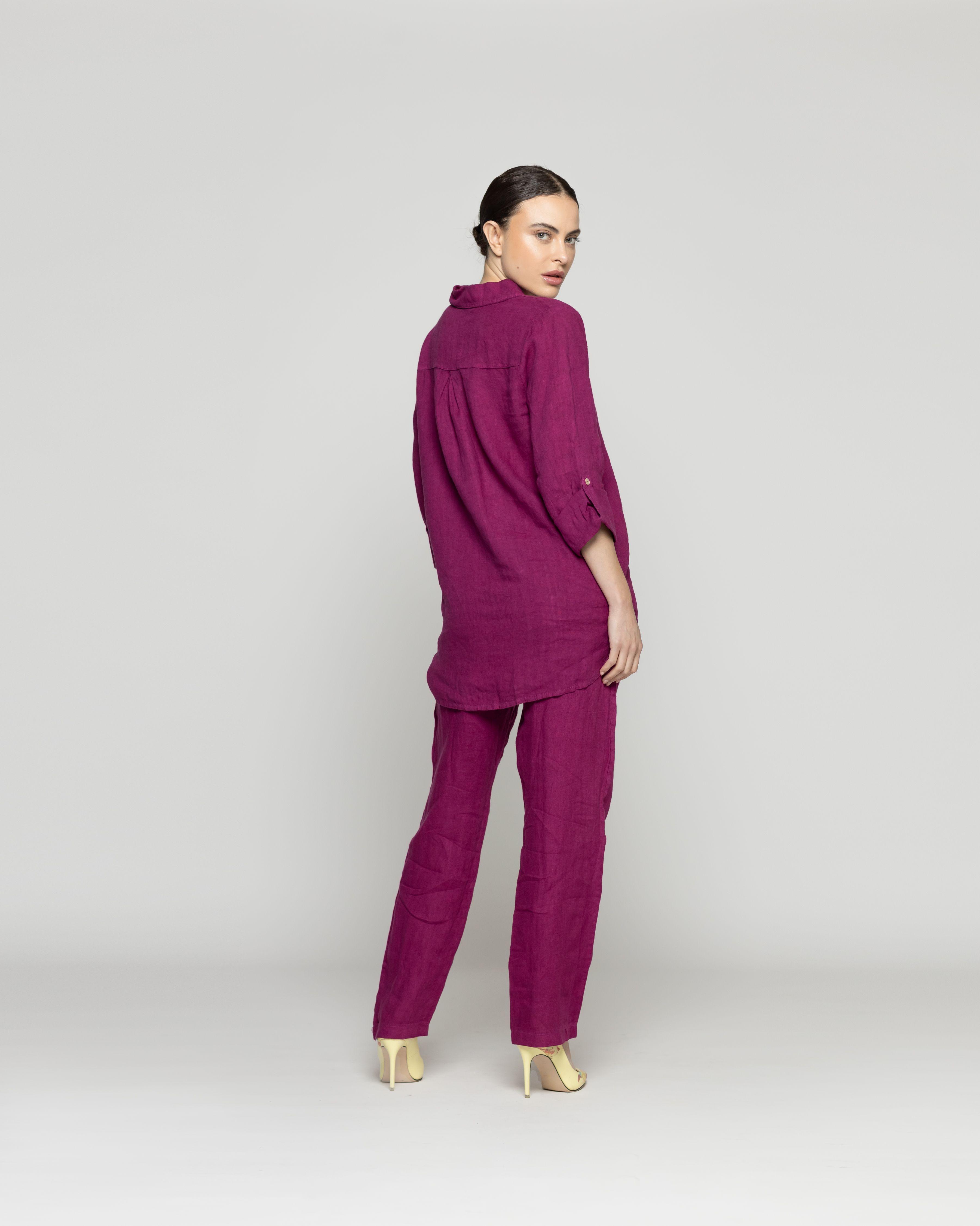 Blusa Mujer Belén Lino Manga Larga Amarena Lineatre-3