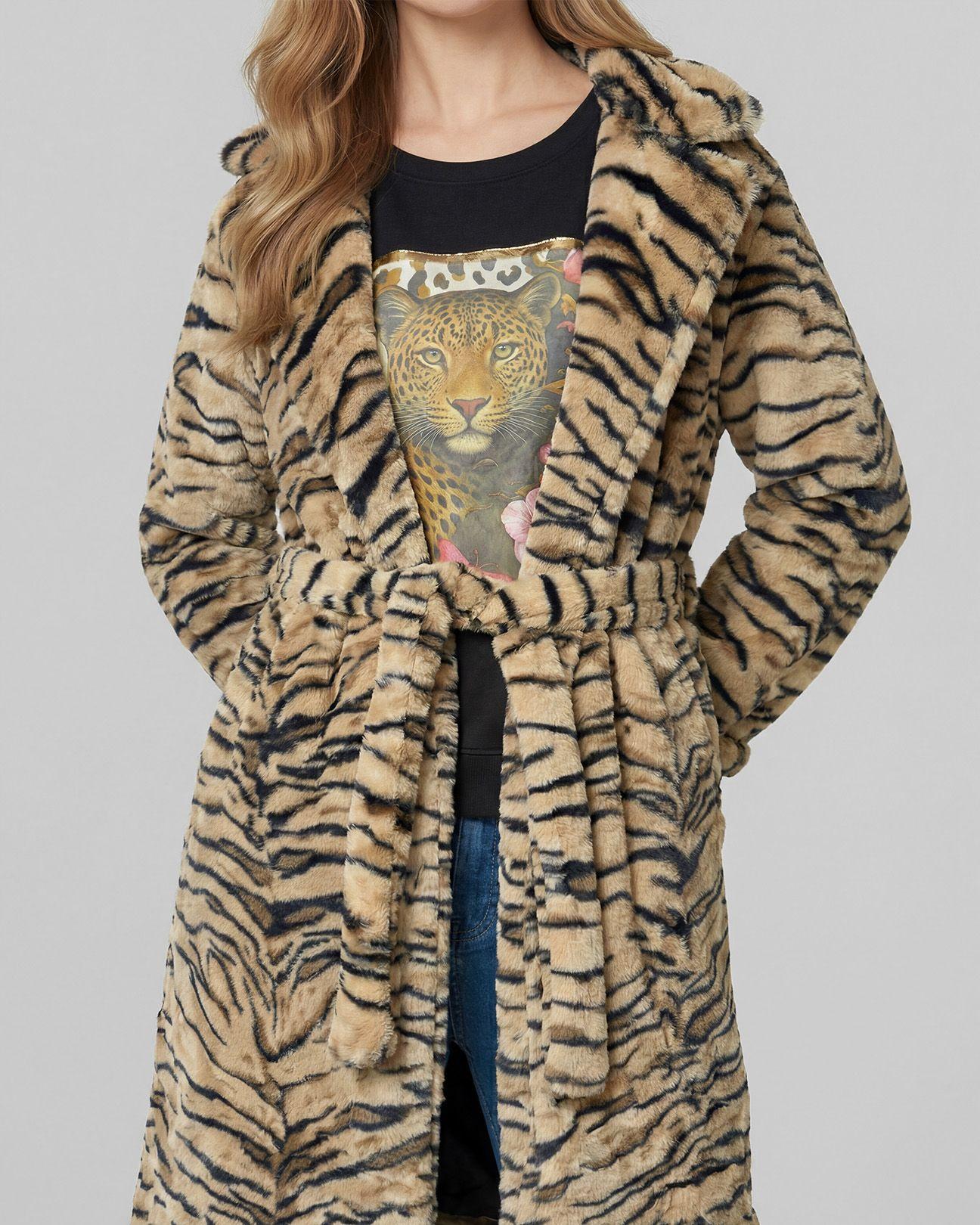 Abrigo Mujer Bianca Relaxed Fit Cuello Con Solapa Manga Caida Beige Lineatre-3