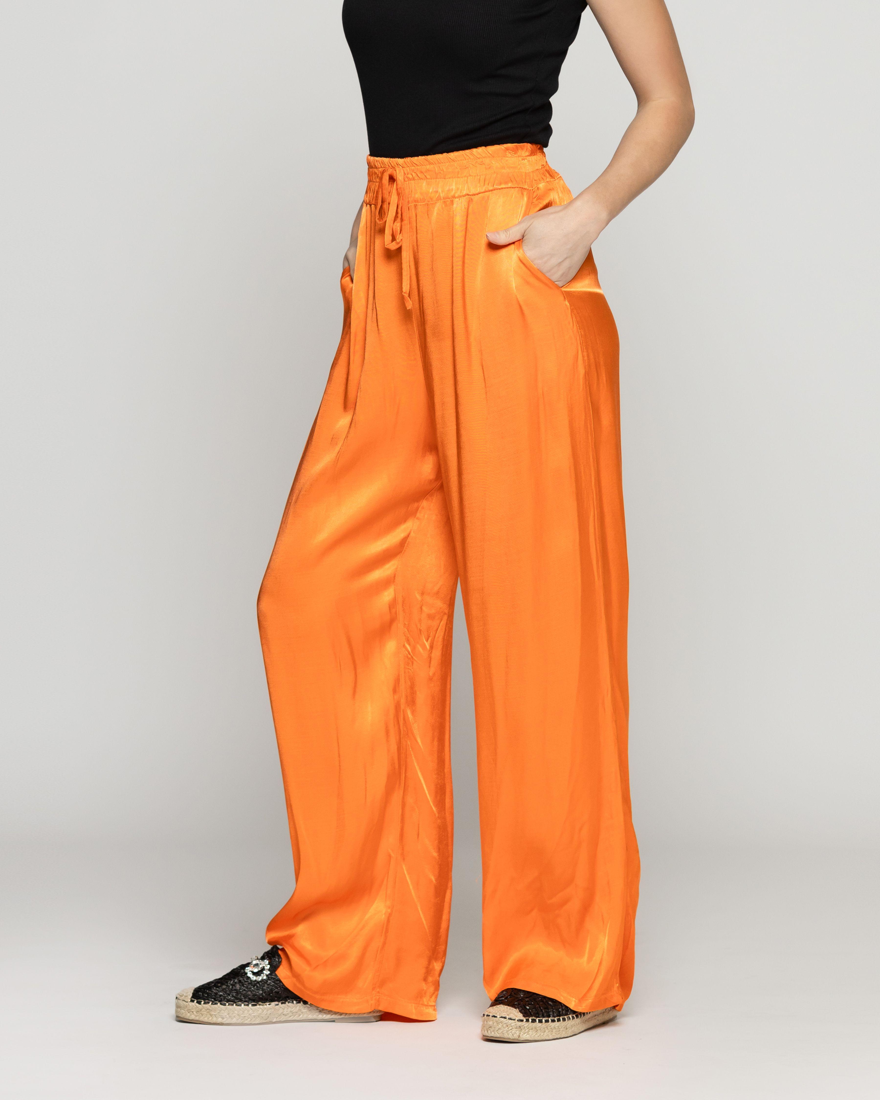 Pantalón Mujer Priseline Tipo Satín Amarillo Lineatre-1