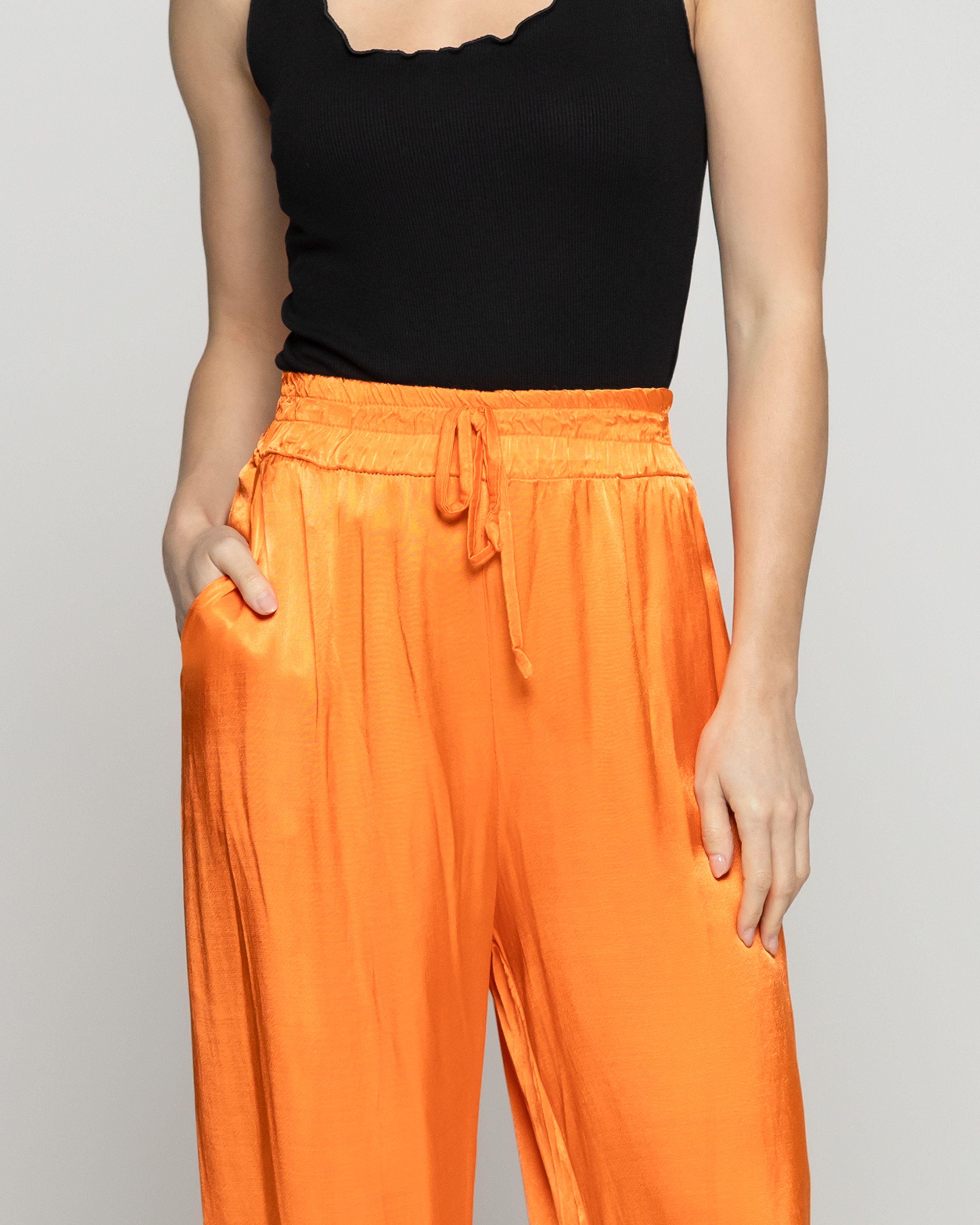 Pantalón Mujer Priseline Tipo Satín Amarillo Lineatre-4