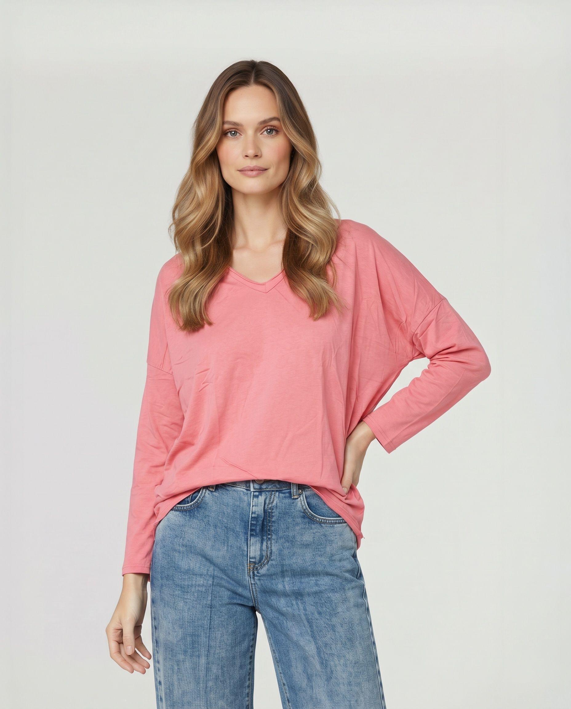 Polera Mujer Adriana Coral Lineatré-0