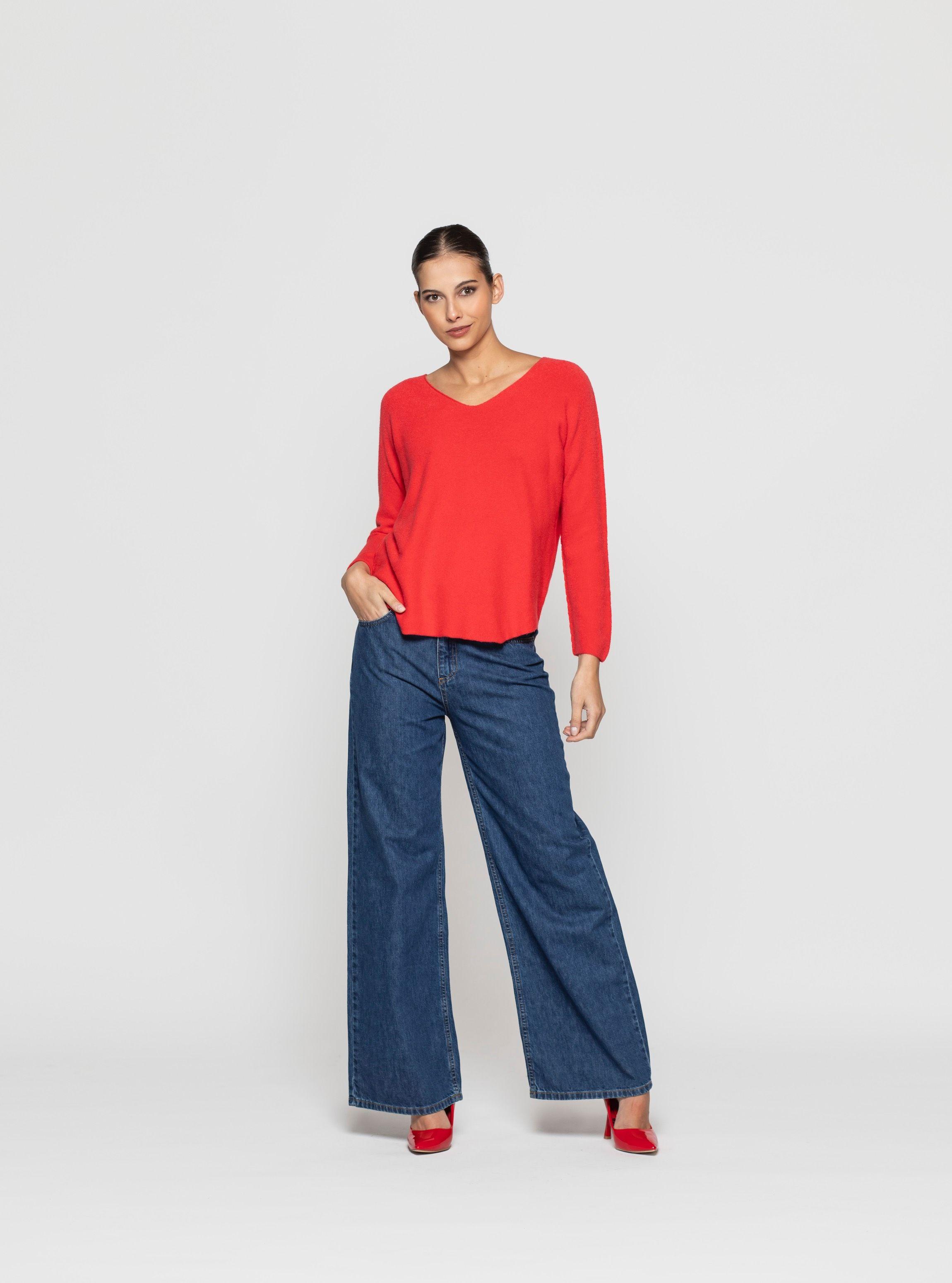 Sweater Mujer Corina Rojo Lineatre-4