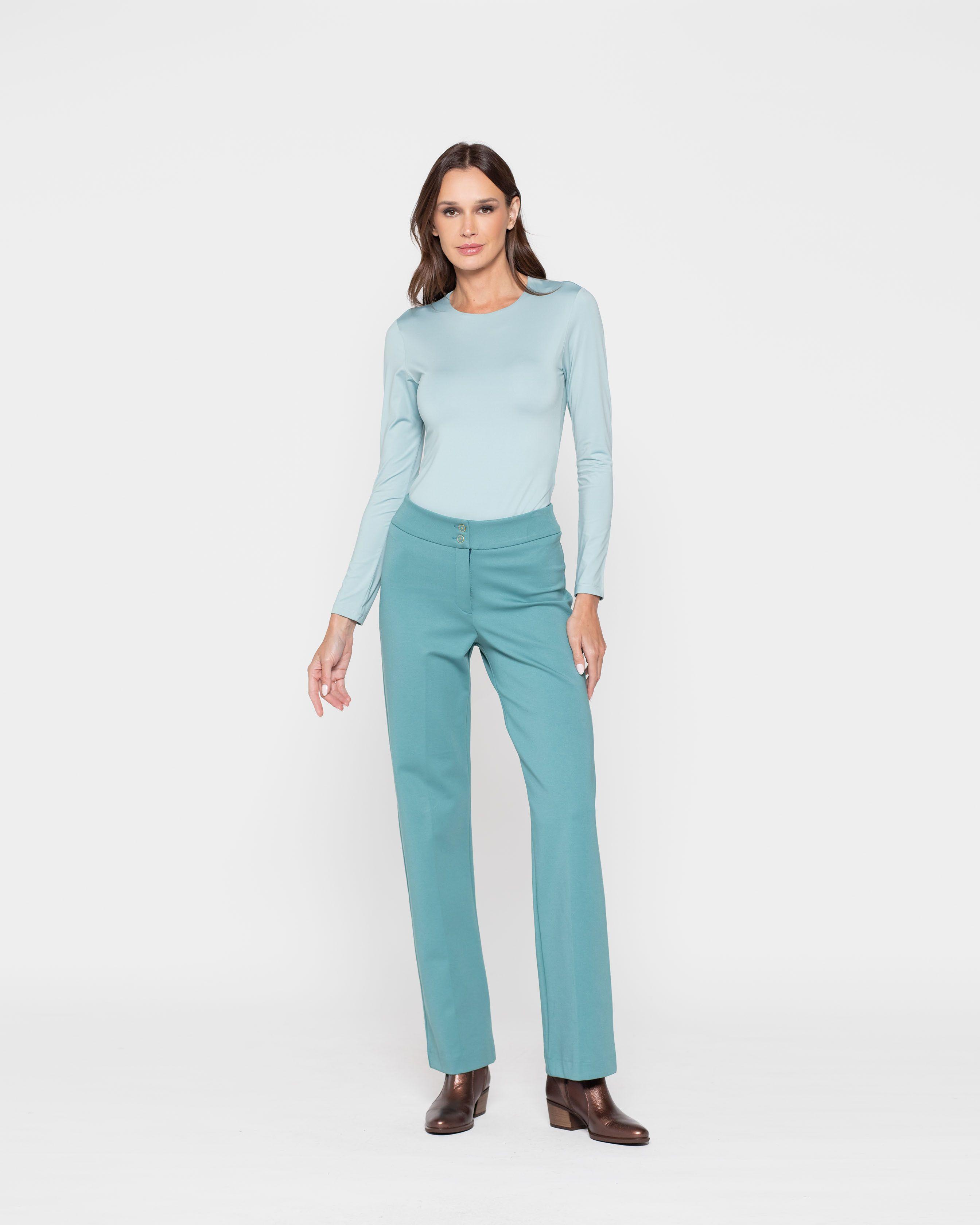 Pantalon Mujer Azucena Verde Menta Ludovica-0