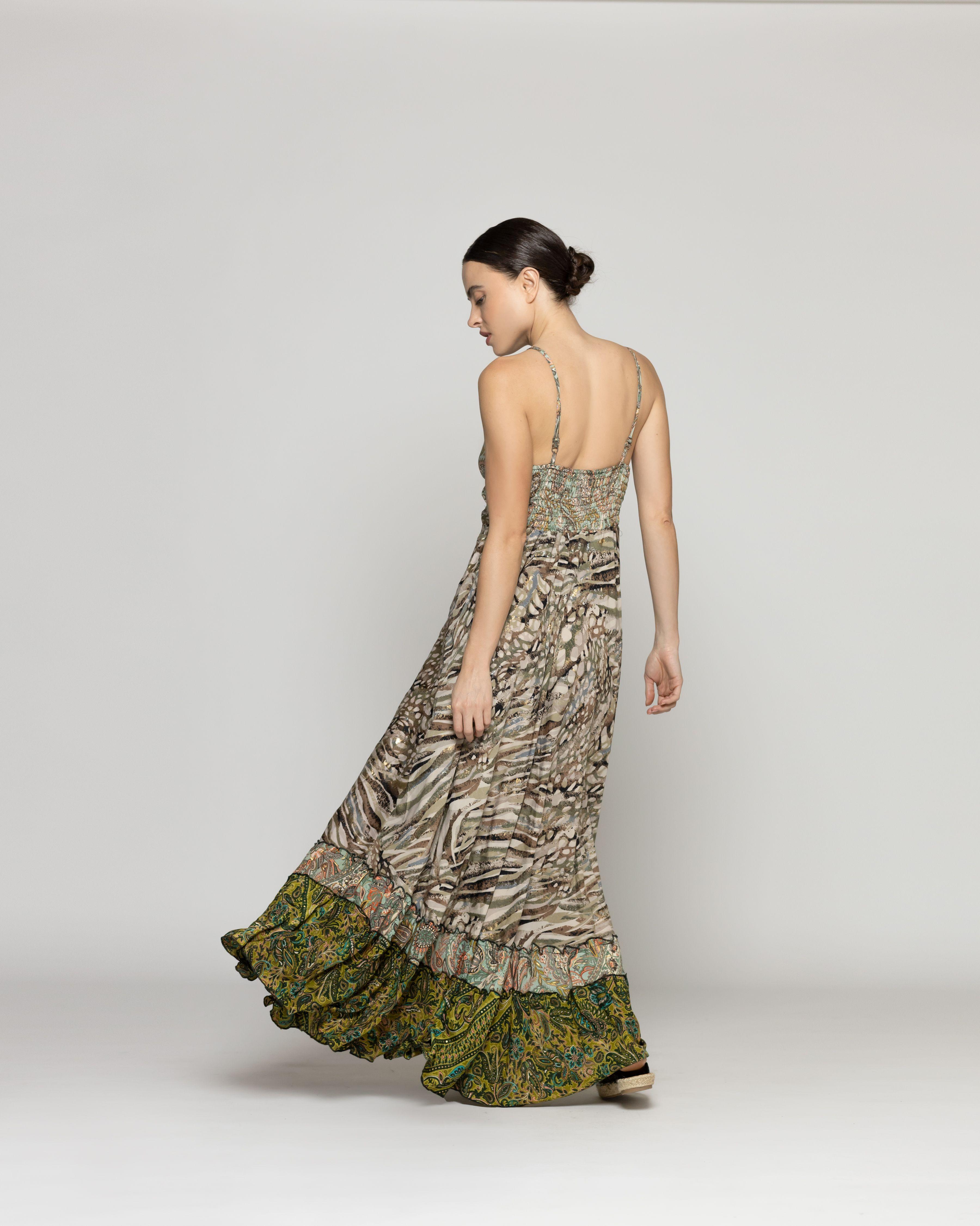 Vestido Vinciane Estampado Multicolor Lineatre-1