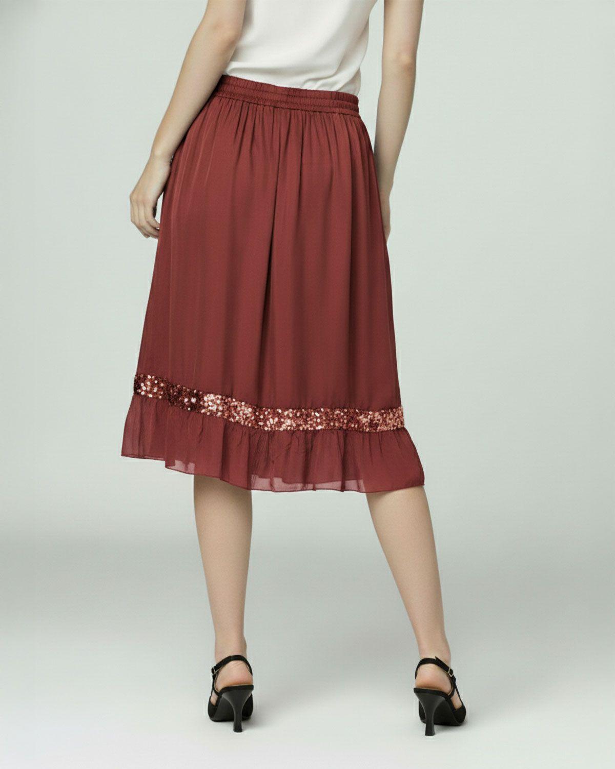 Falda Mujer Gemma Largo cierre Sin Rojo Lineatre-2