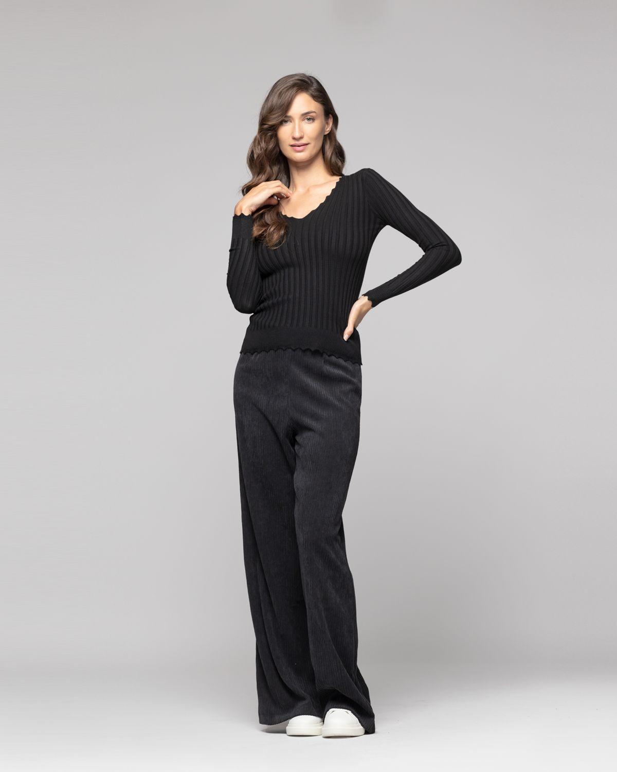 Sweater Mujer Meera Negro Lineatre-2