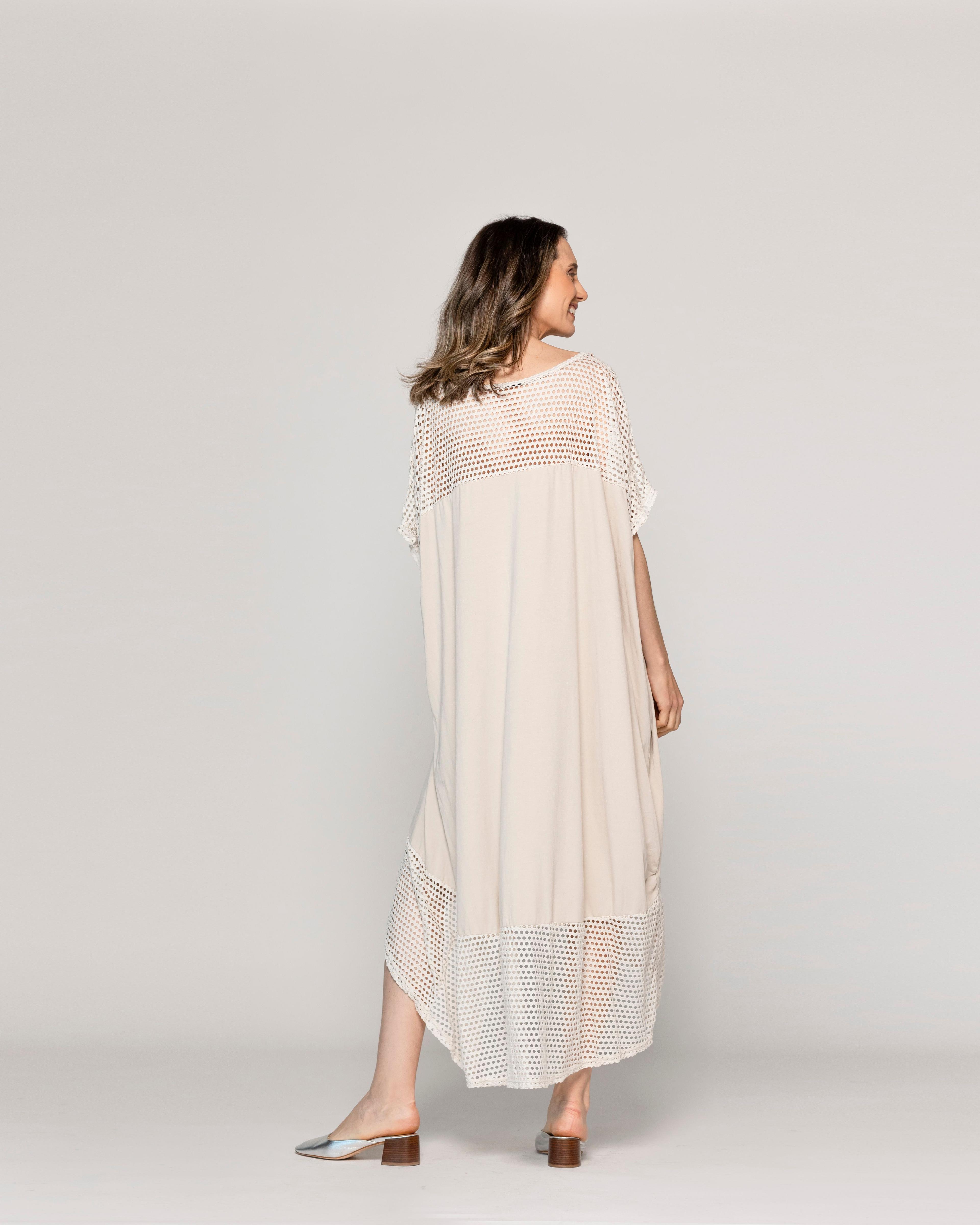 Vestido Mujer Venus Tipo Túnica Beige Lineatre-2