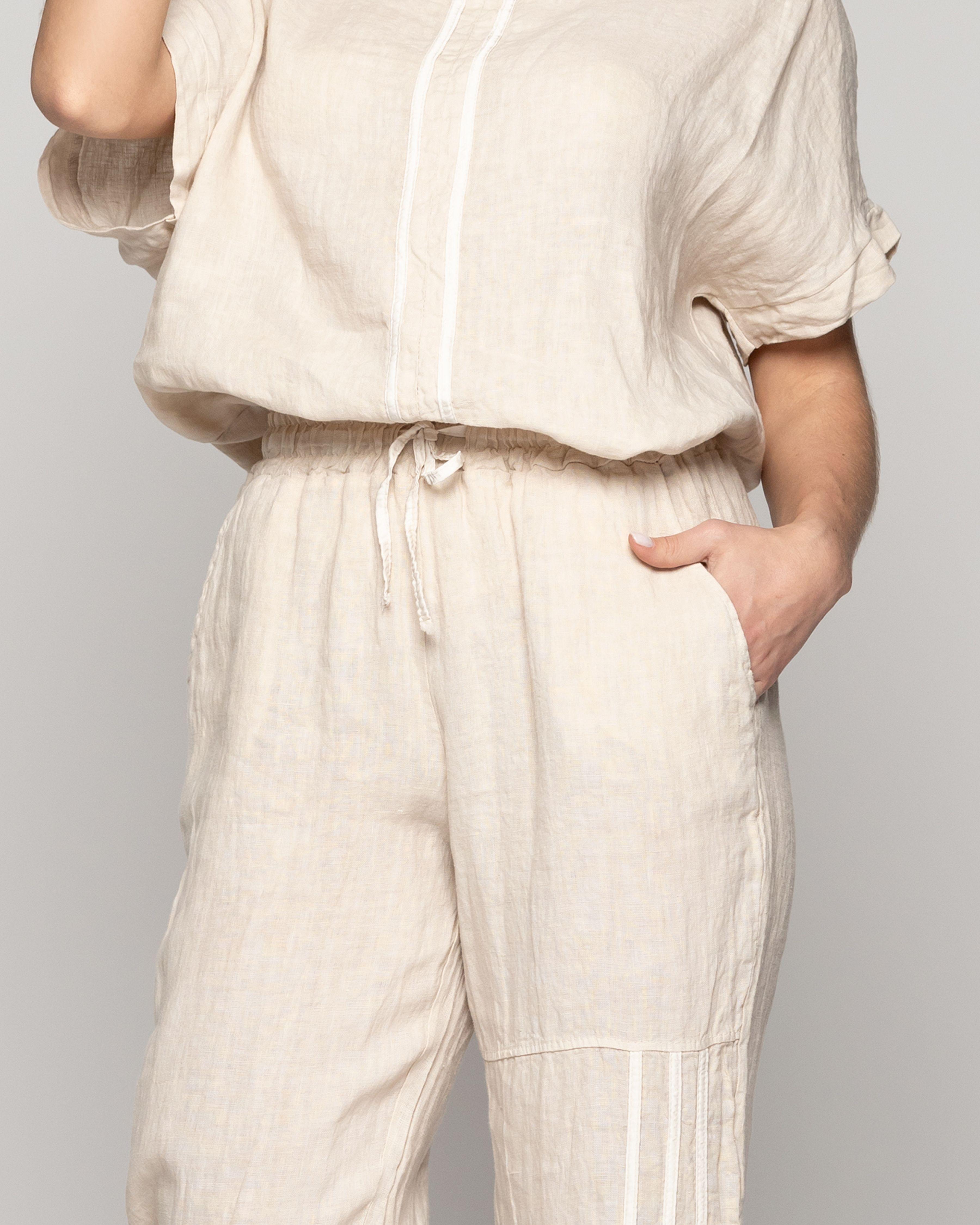 Pantalón Mujer Bianca Largo Beige Lineatre-4