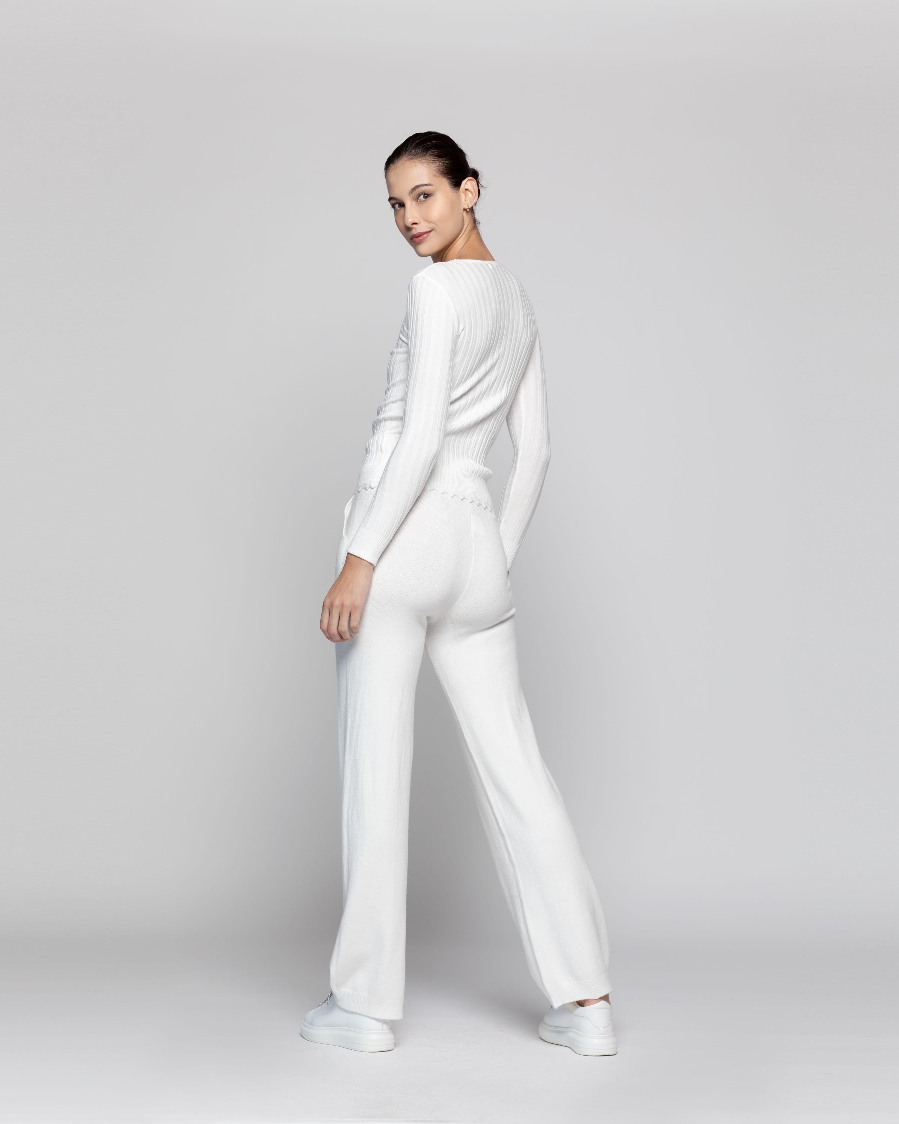 Sweater Mujer Meera Blanco Lineatre-2