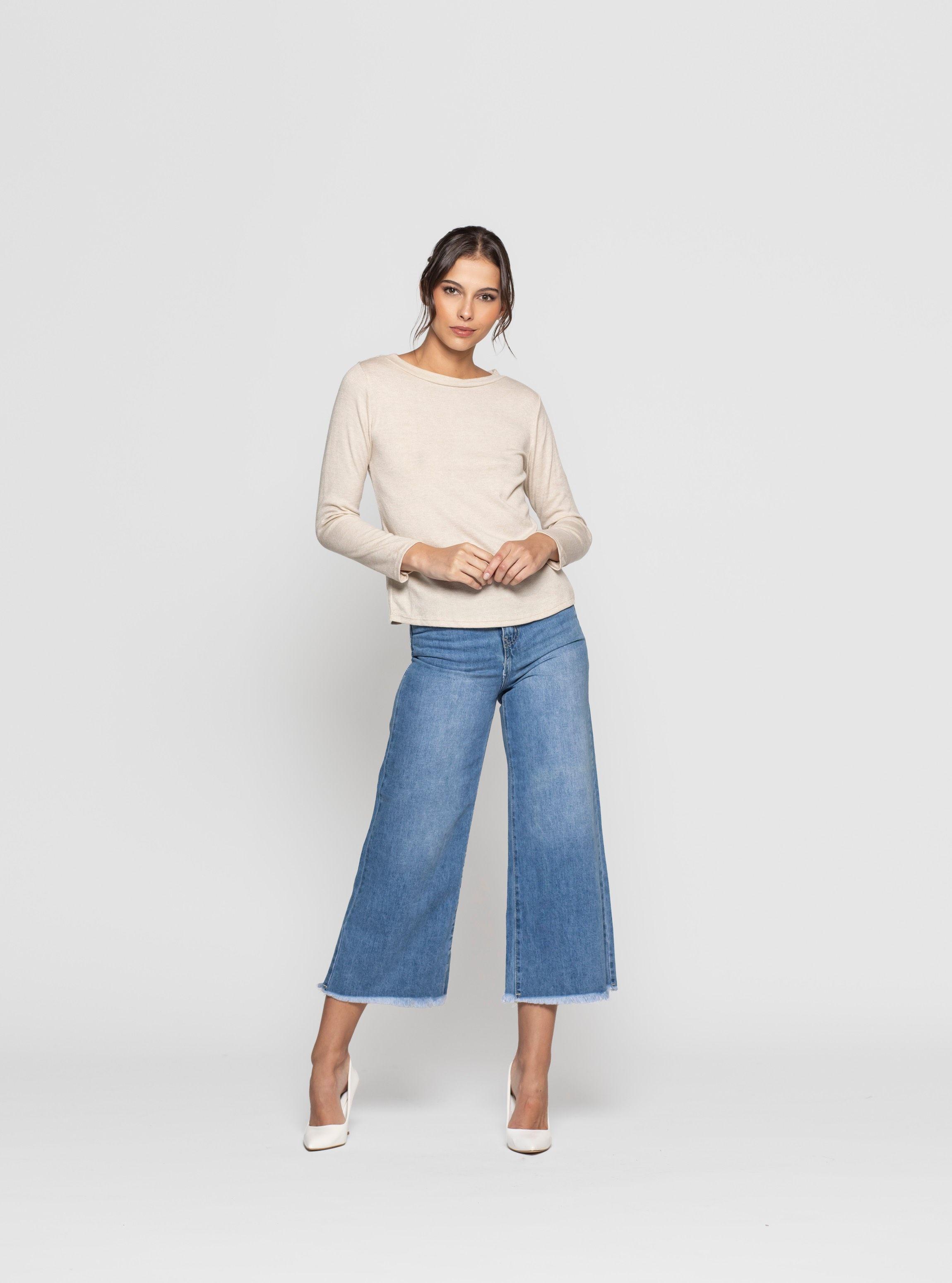 Polera Mujer Nilia Beige  Lineatre-1