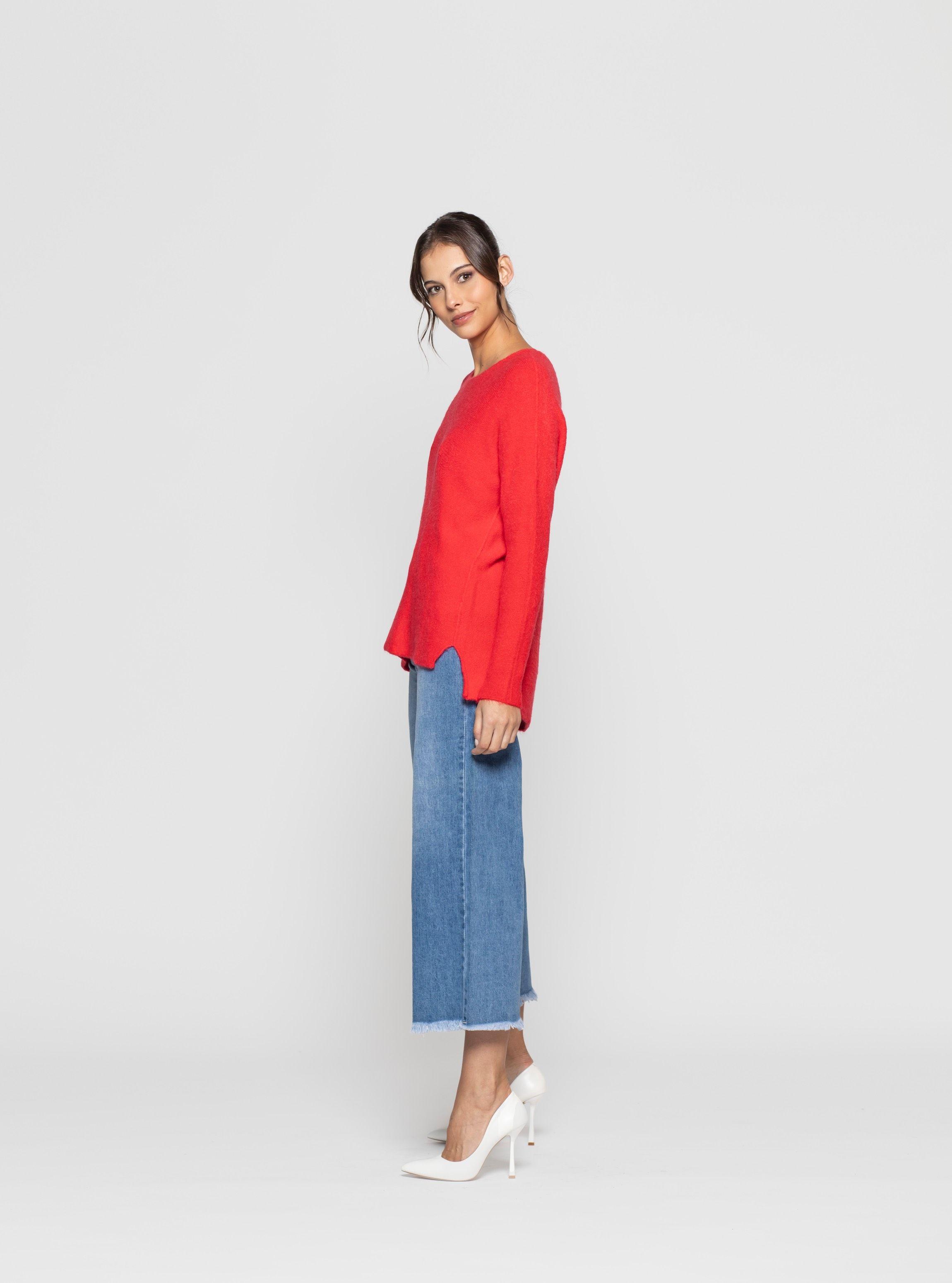 Sweater Mujer Geral Rojo Lineatre-2