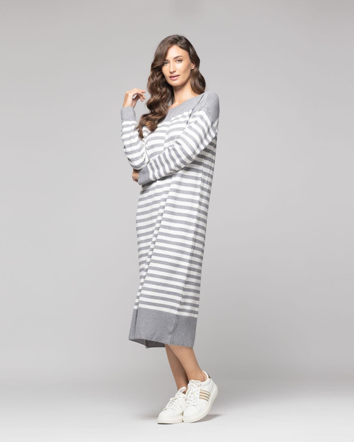 Vestido Mujer Catalina Gris Lineatre-2