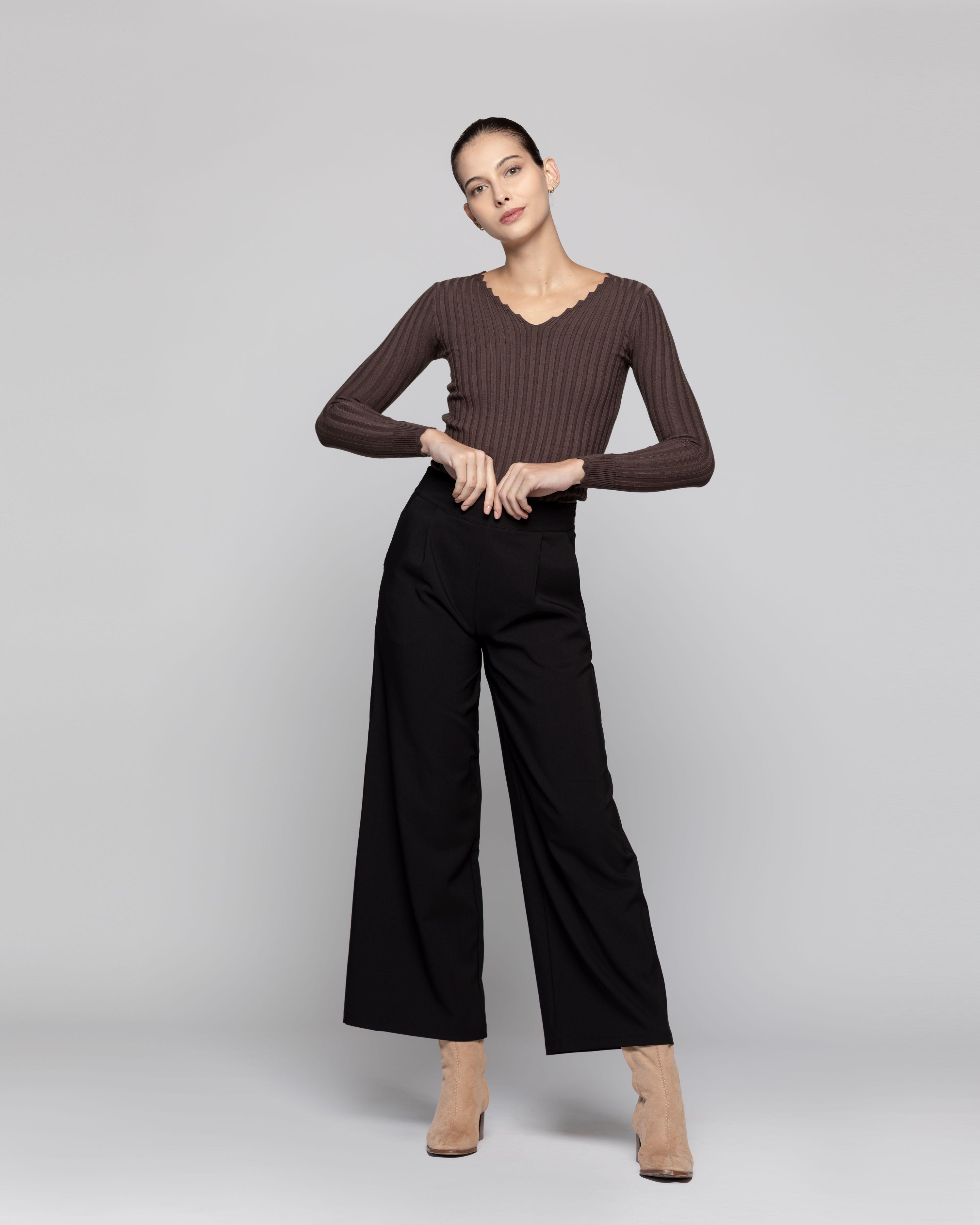 Pantalón Mujer Chloé Negro Lineatre-0