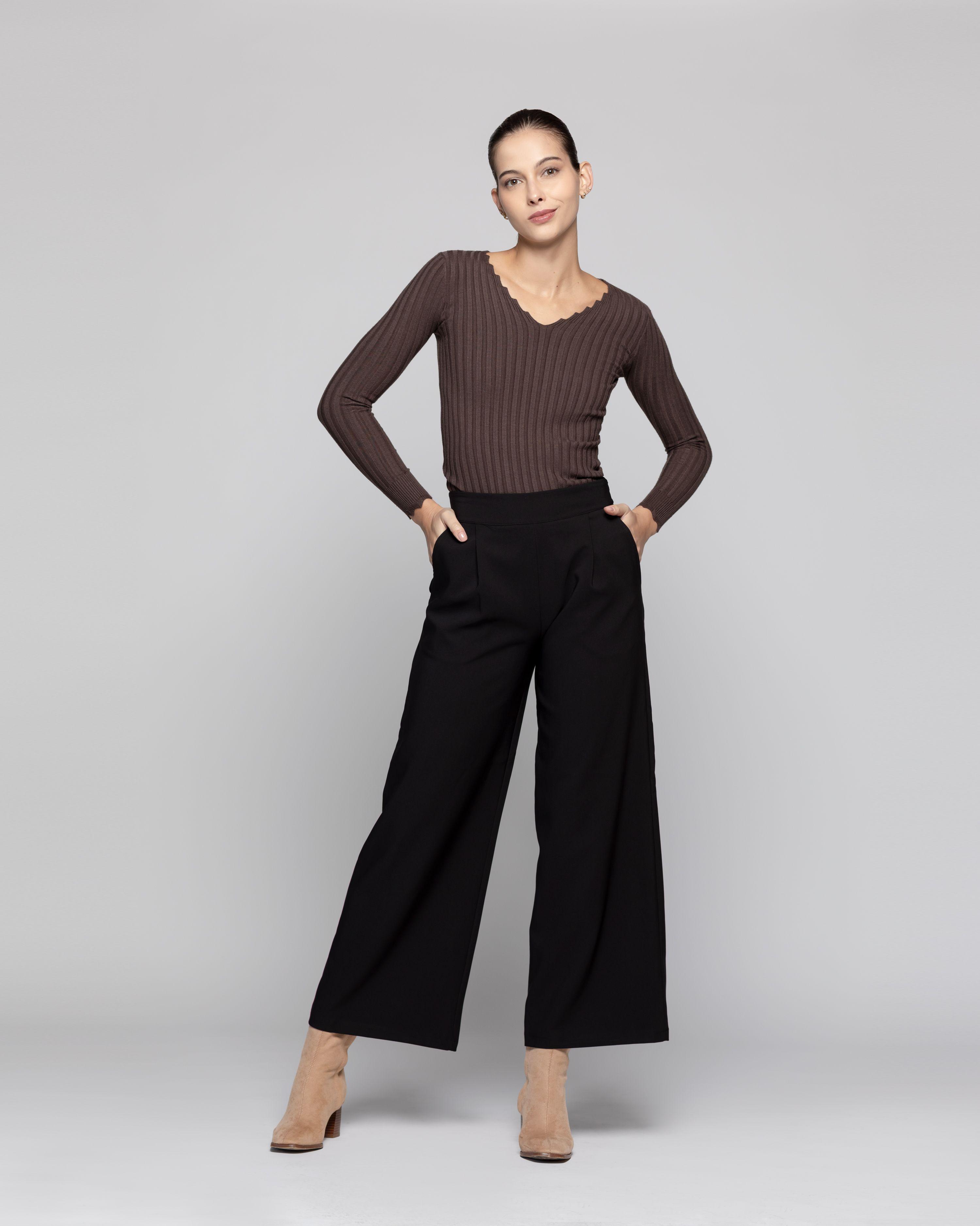 Pantalón Mujer Chloé Negro Lineatre-2