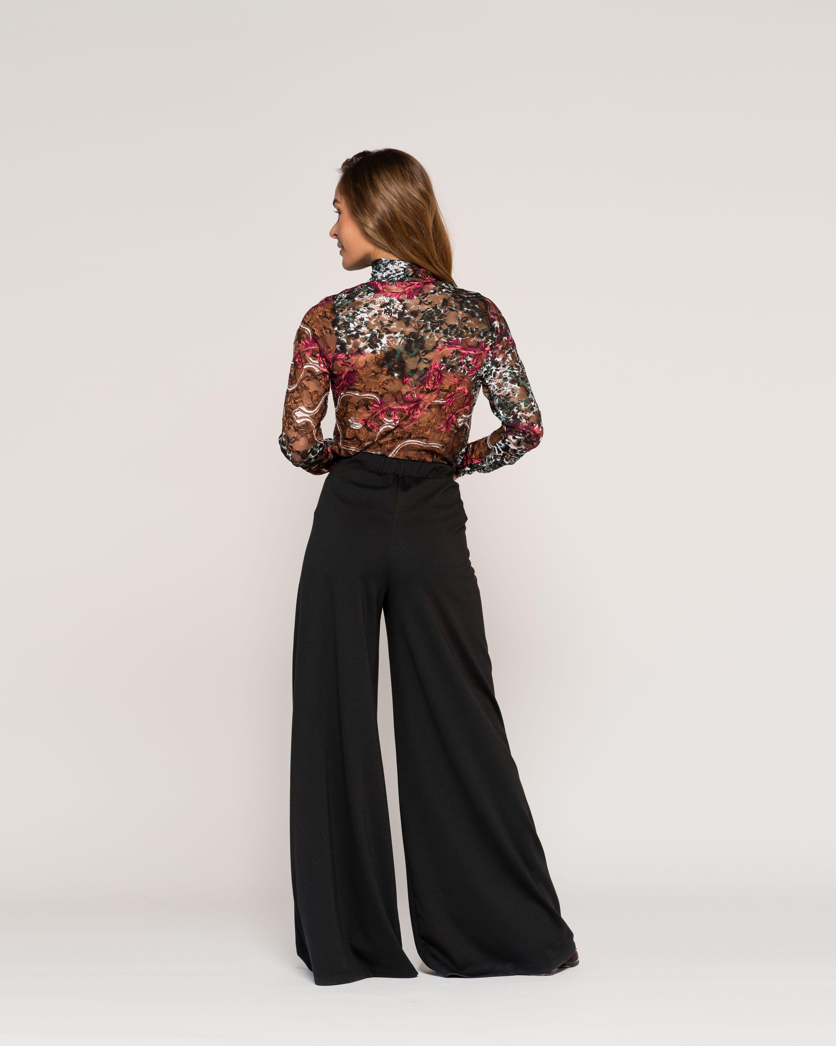 Polera Dora Multicolor Ajustada Cuello Alto Manga Larga Ludovica-2