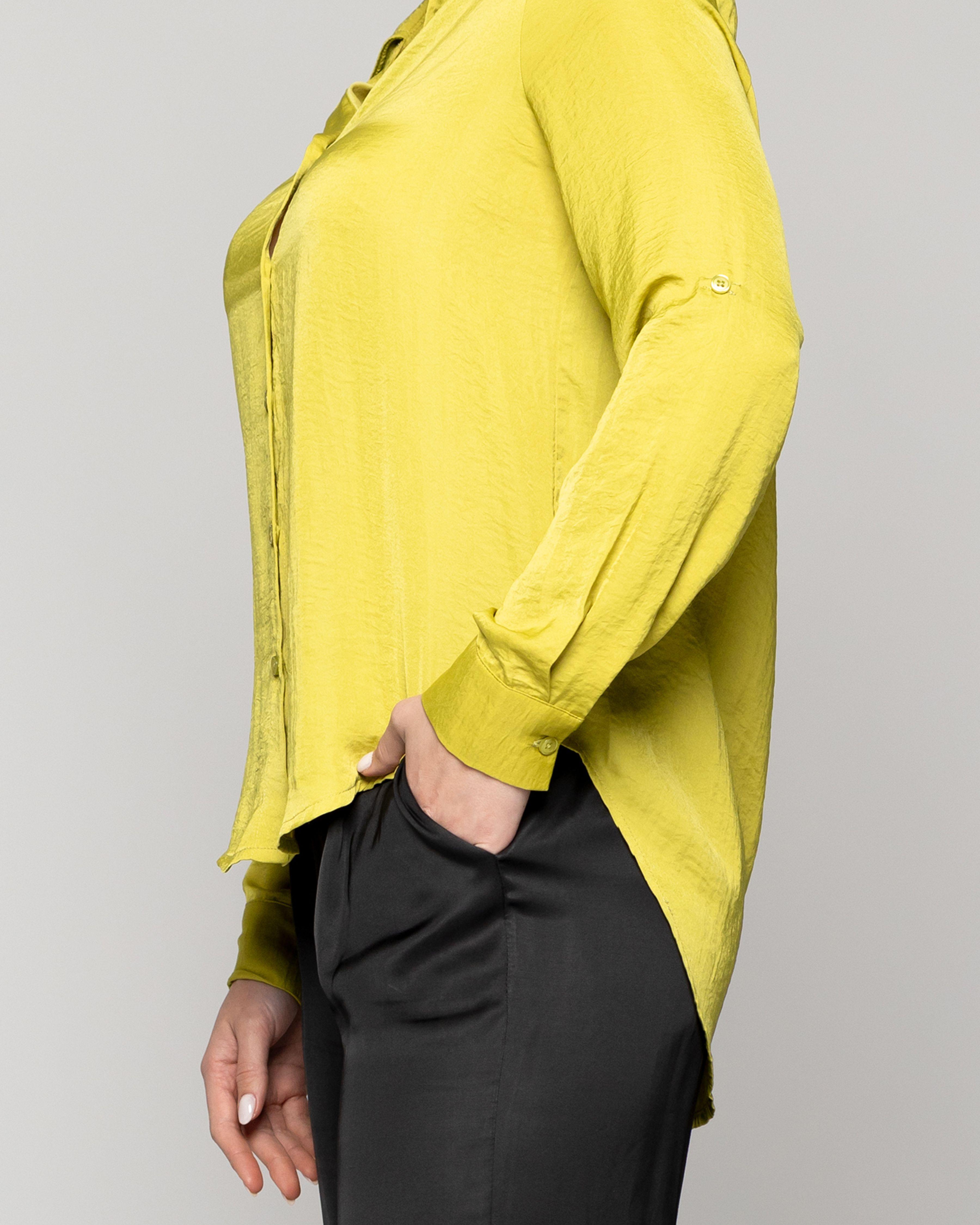 Blusa Mujer Brenda Semi Brillante Manga Larga Verde Oliva Lineatre-3