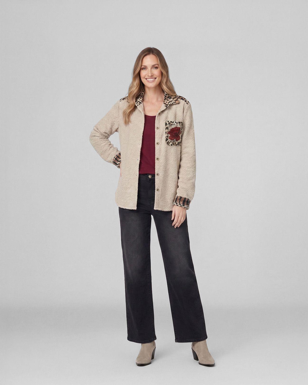 Blusa Mujer Estela Beige Lineatre-3