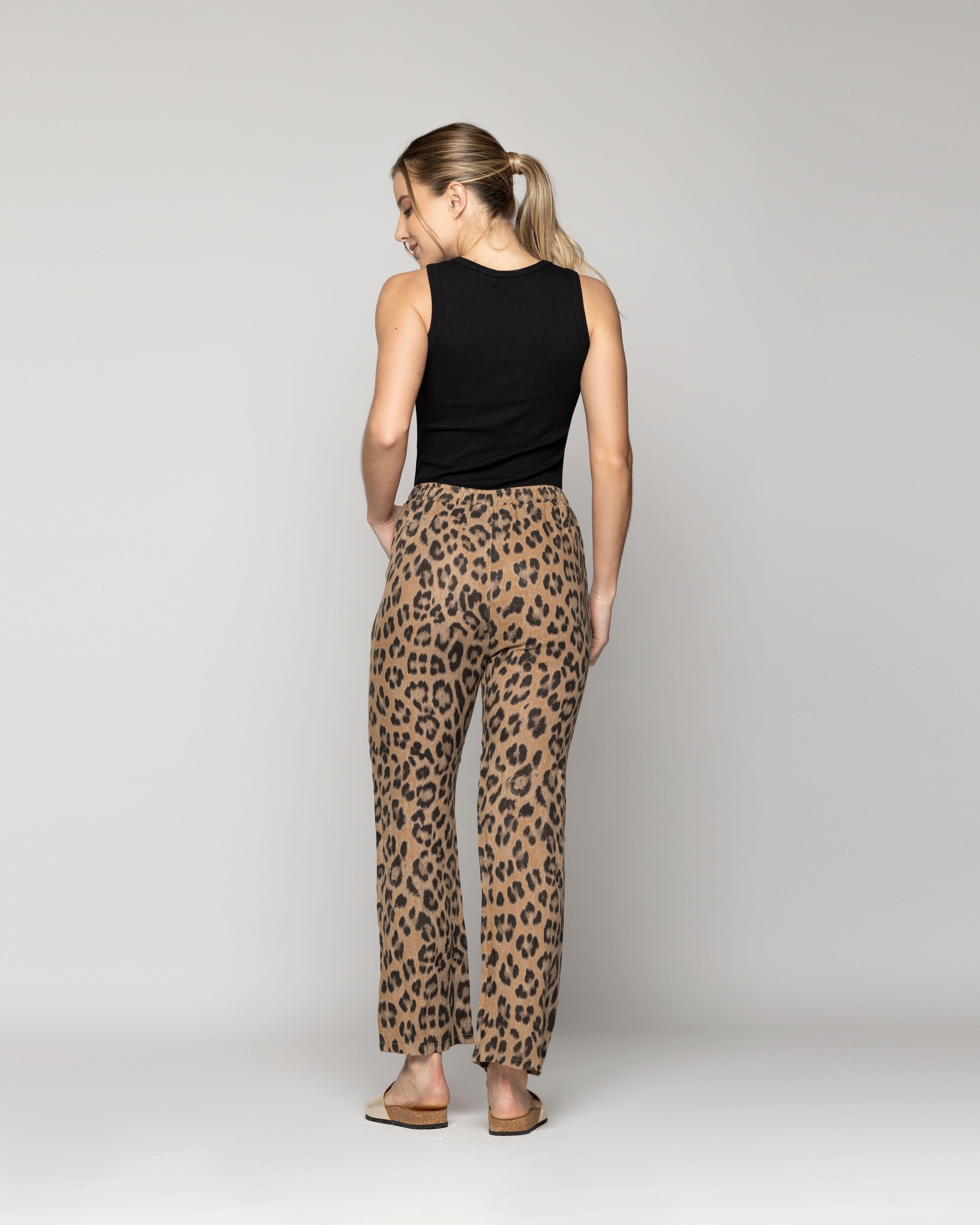 Pantalón Mujer Paz De Lino Elasticado Leopardo Lineatre-2