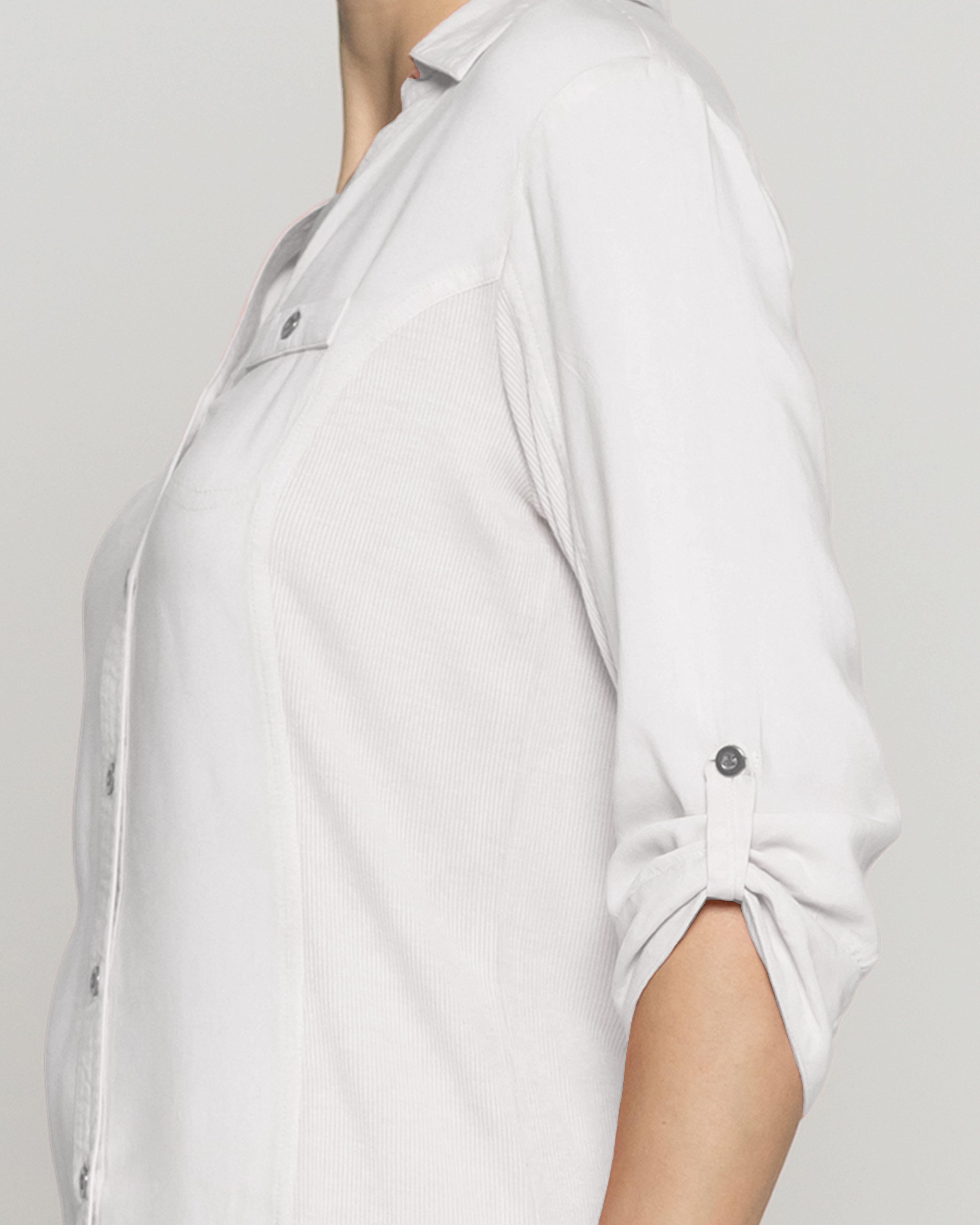 Blusa Mujer Carolina Slim Fit Tela Ligera Blanco Crudo Lineatre-2