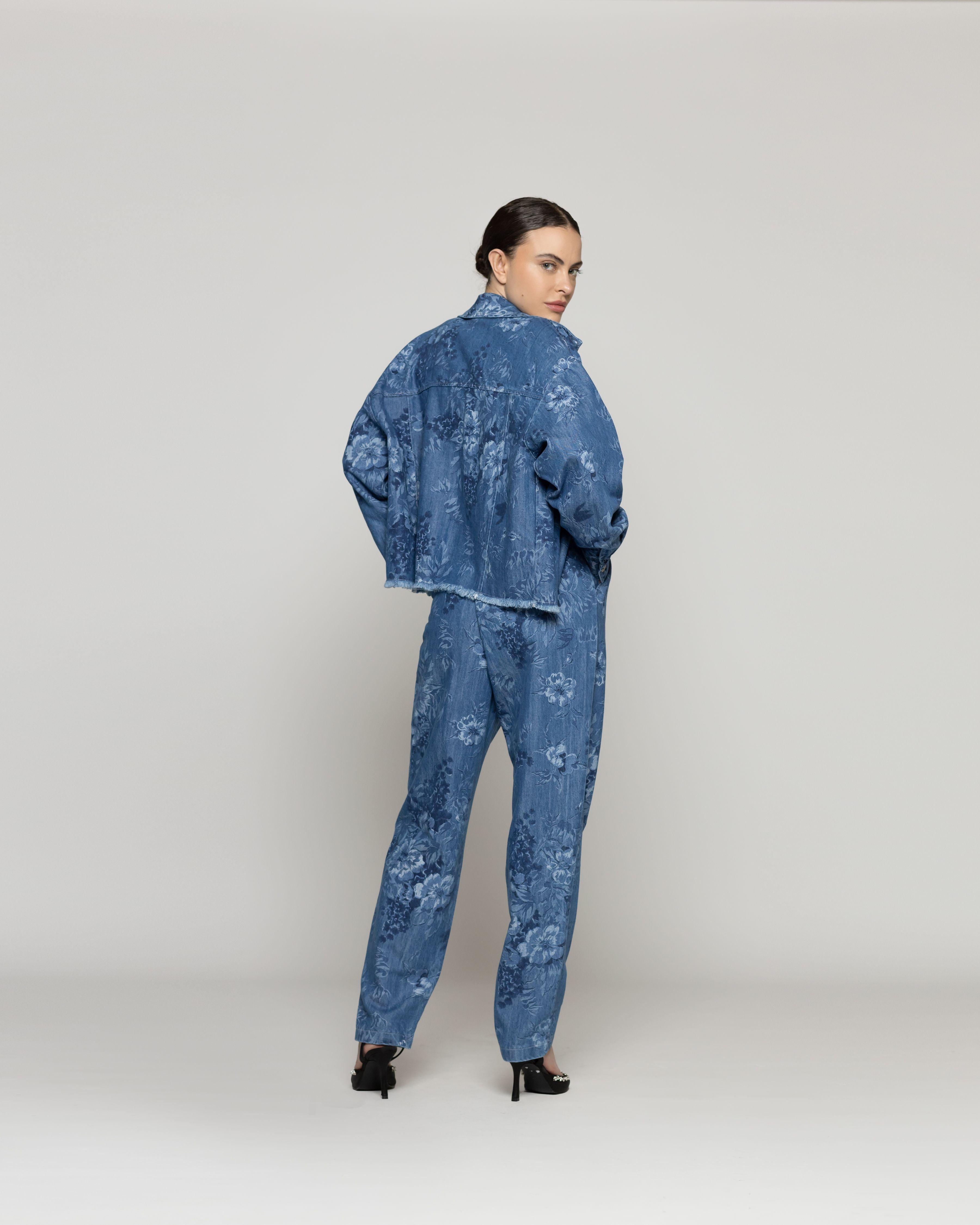 Pantalón Mujer Candelaria Denim Con Flores Lineatre-2