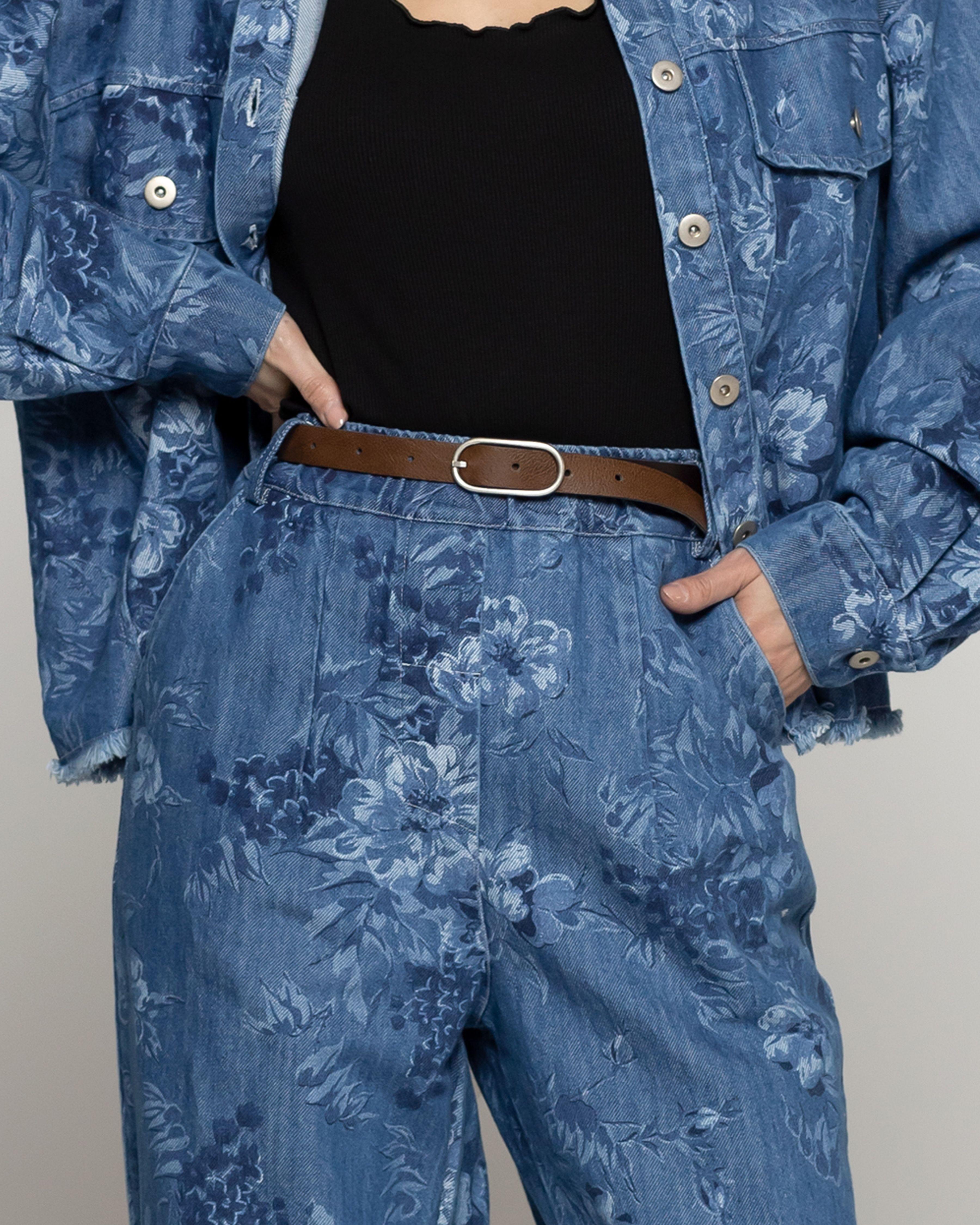 Pantalón Mujer Candelaria Denim Con Flores Lineatre-4