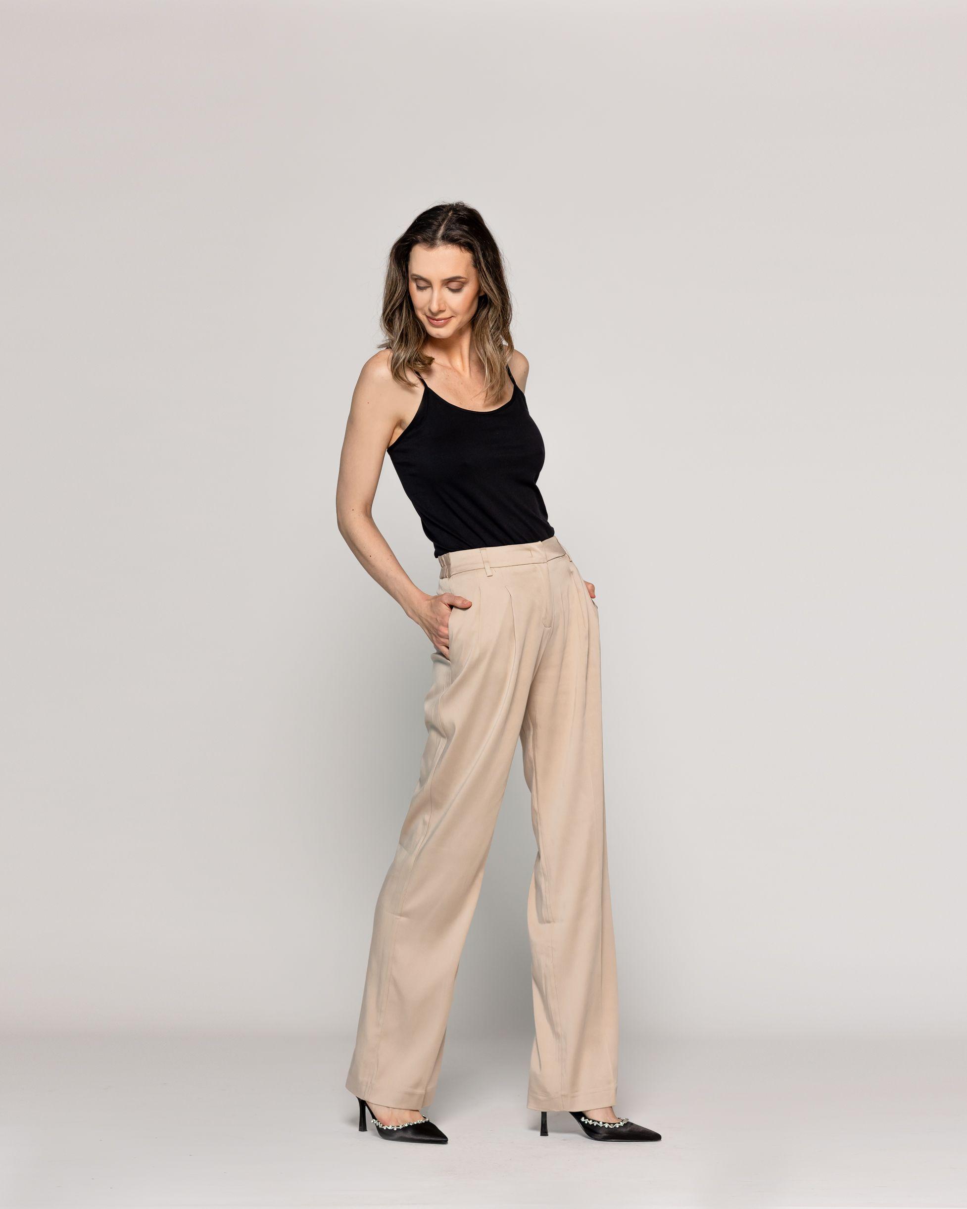 Pantalón Mujer Clarissa Sastrero Semiformal Verde Fango Lineatre-4