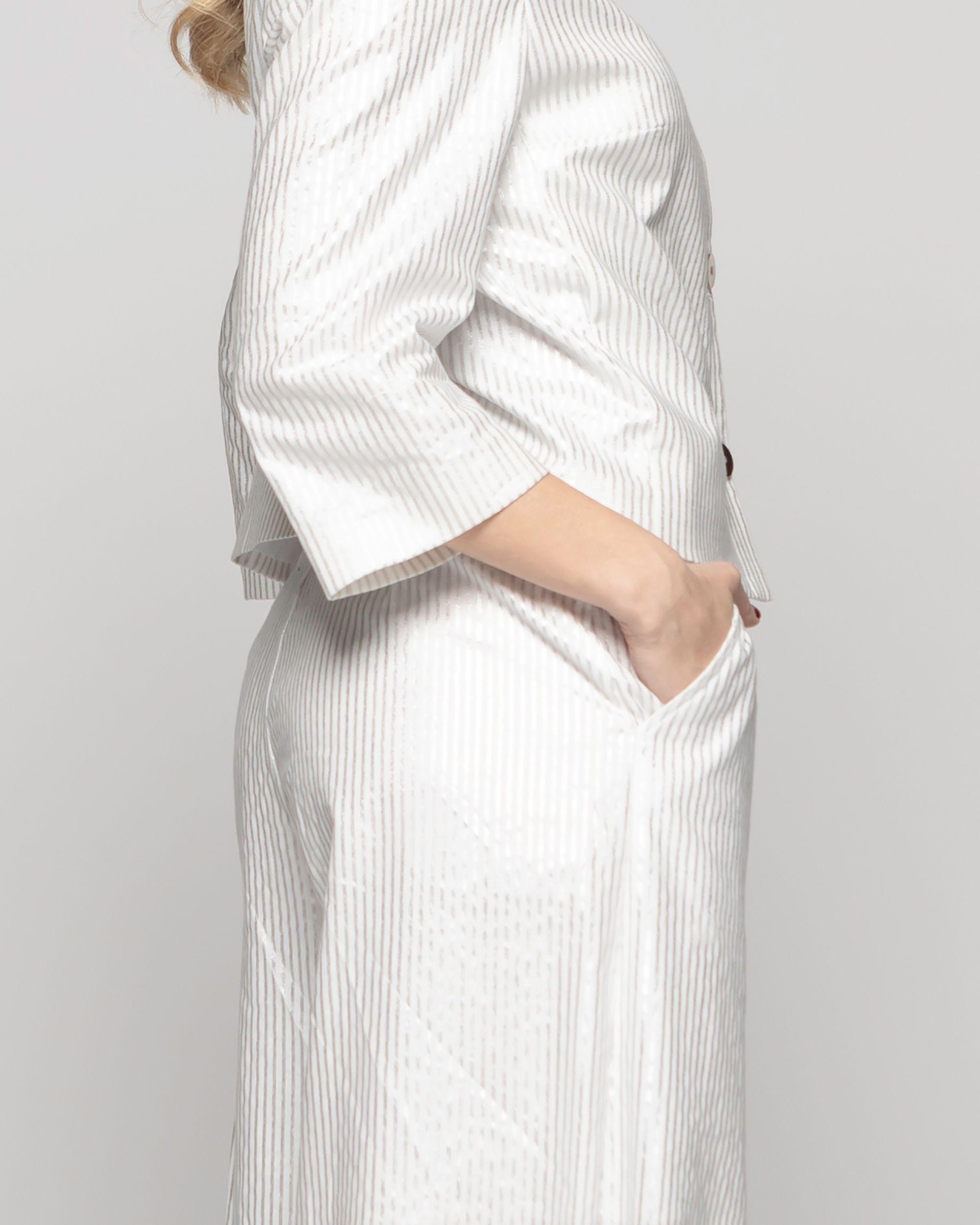 Pantalón Mujer Iris Palazzo Algodón Folia Blanco Ludovica-9