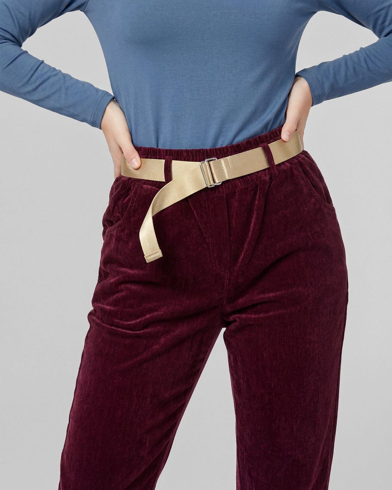 Pantalon Mujer Isabella Regular Vino Lineatre-2