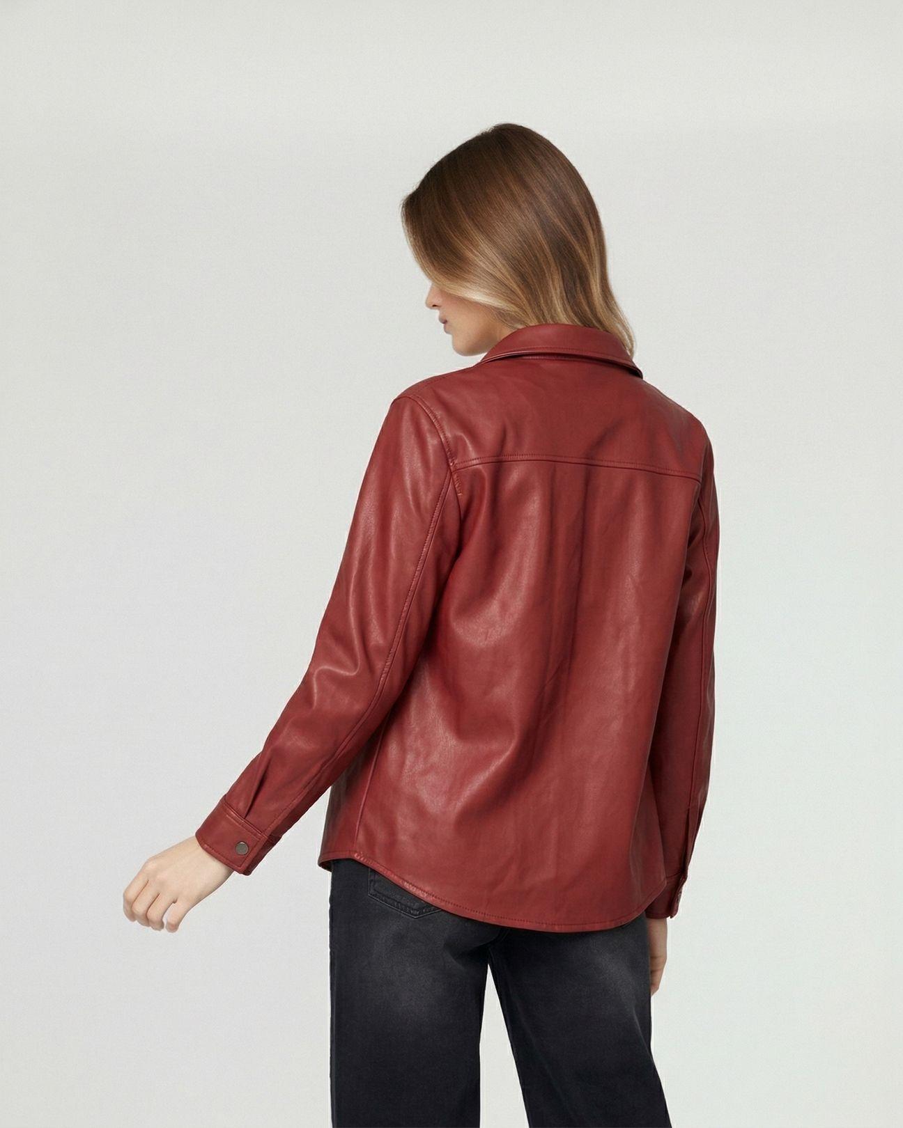 Camisa Mujer Emilia Relaxed Cuello Tipo Camisa Manga Tipo Camisa Vino Lineatre-1