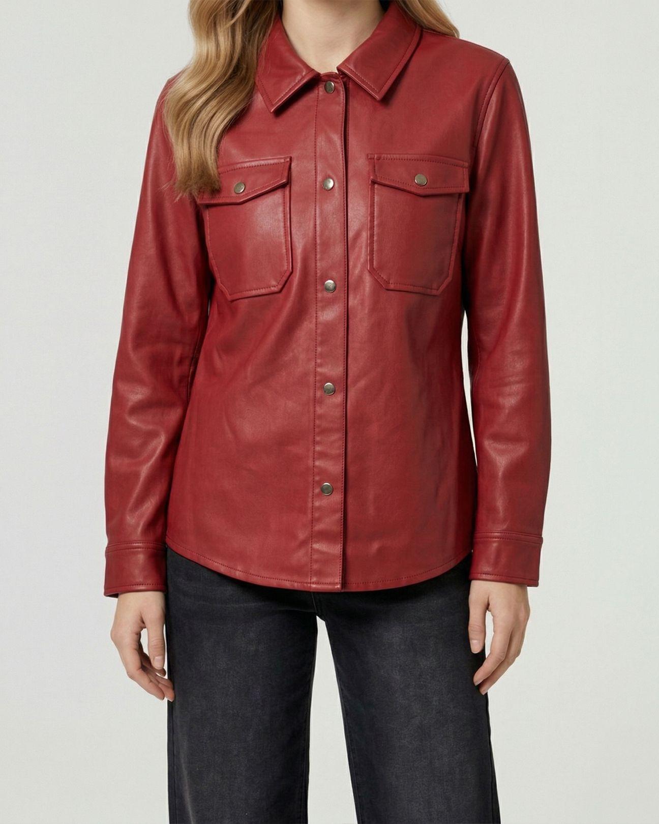 Camisa Mujer Emilia Relaxed Cuello Tipo Camisa Manga Tipo Camisa Vino Lineatre-2