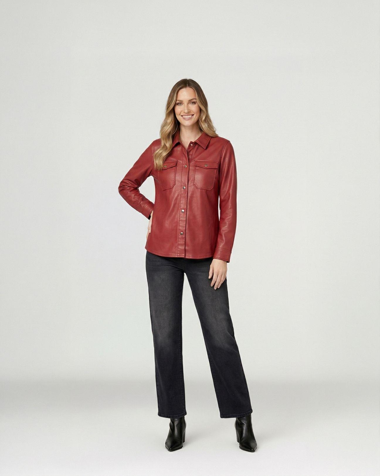 Camisa Mujer Emilia Relaxed Cuello Tipo Camisa Manga Tipo Camisa Vino Lineatre-3