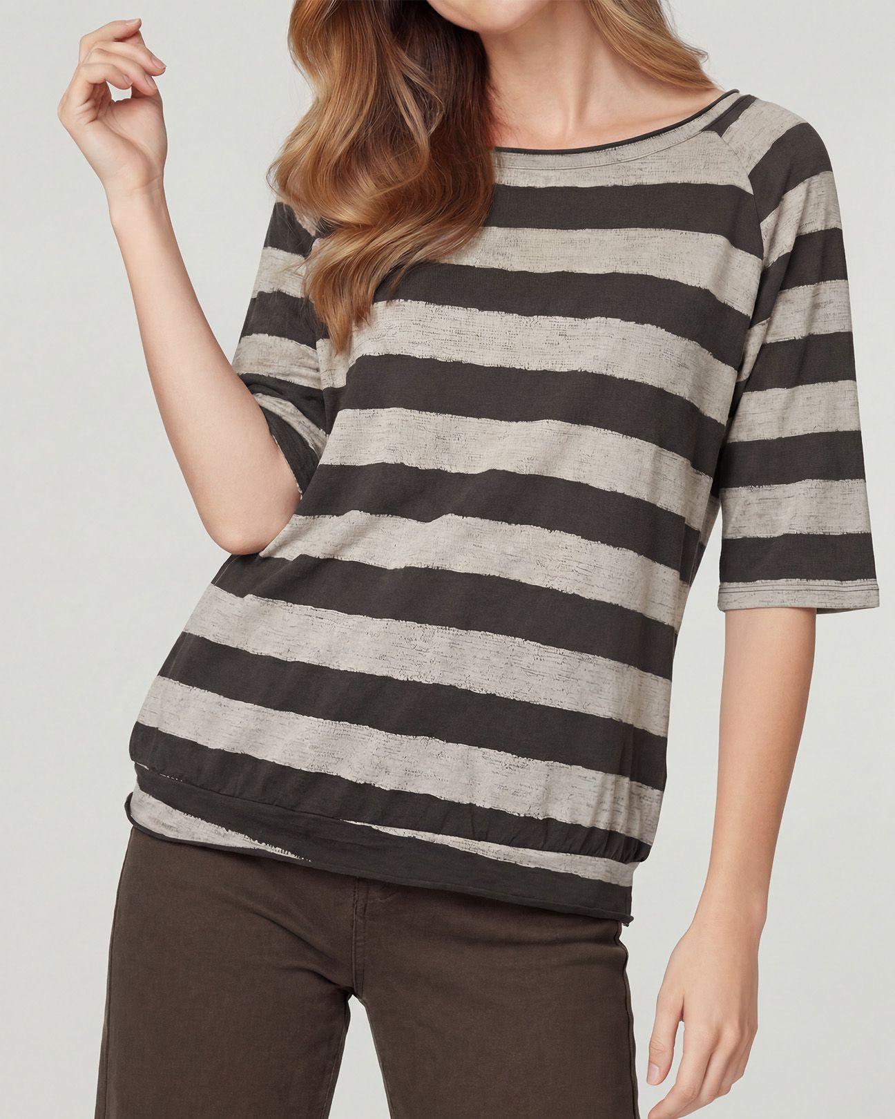 Polera Mujer Paz Overside Cuello Bote Manga Caida Chocolate Lineatre-2