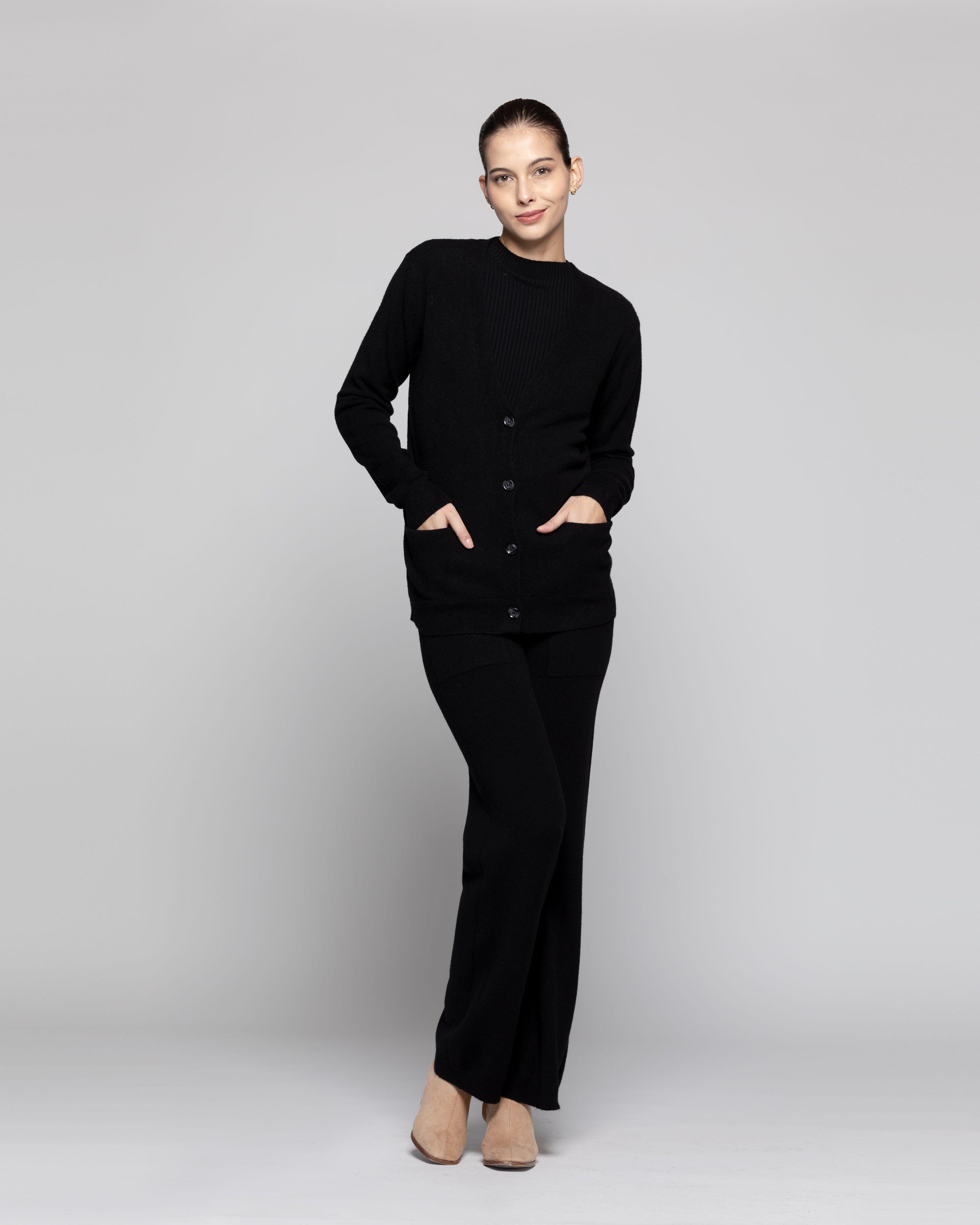 Sweater Mujer Selva Negro Lineatre-2