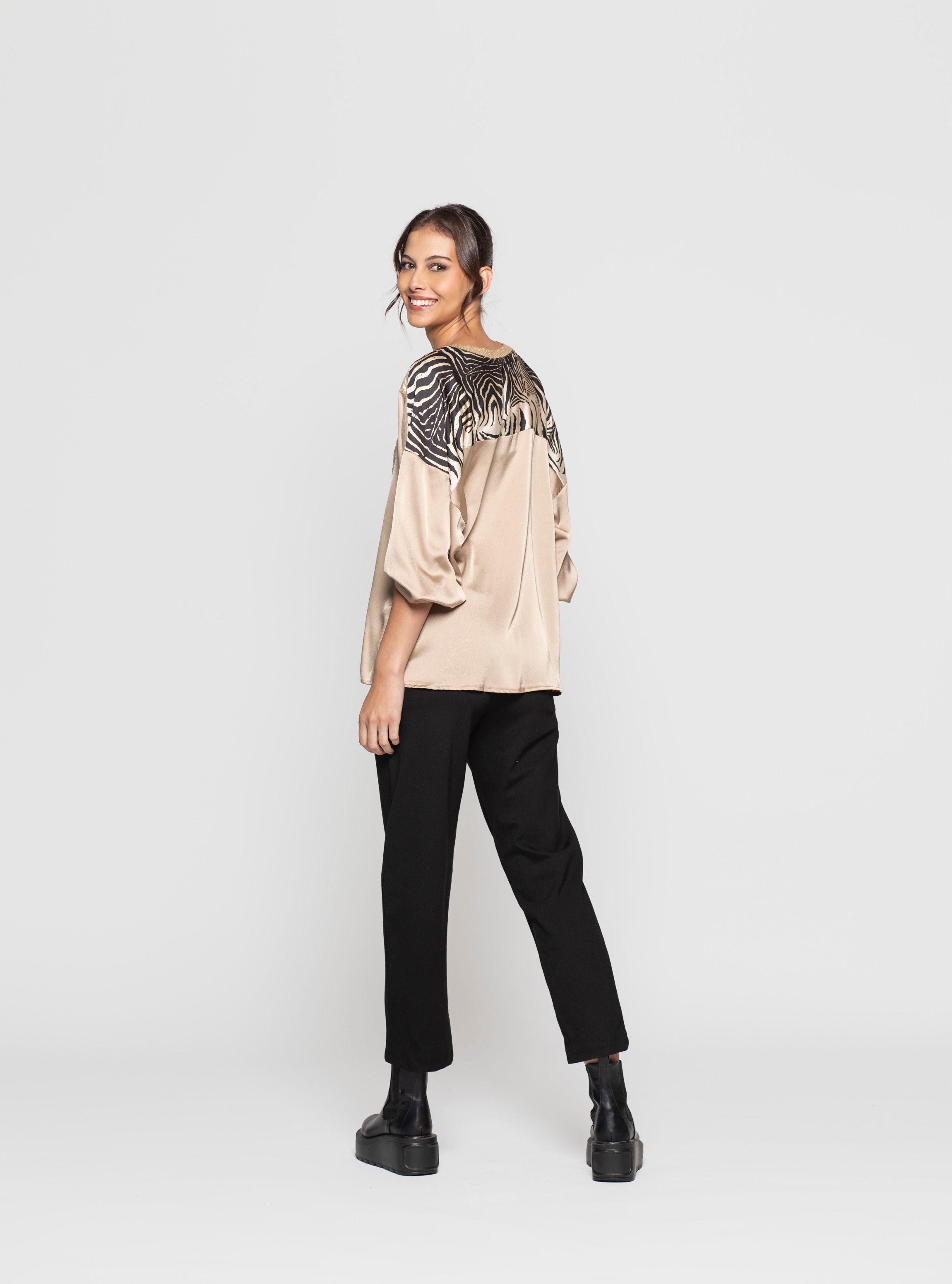 Polera Mujer Raina Camel Lineatre-2